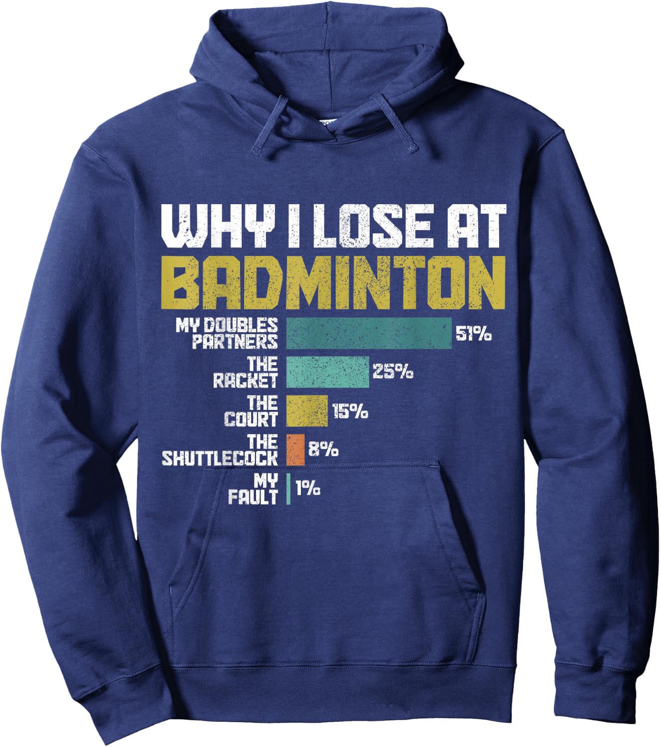 Badminton Player Why I Lose At Badminton Funny Hoodie - Hoodie | Navy