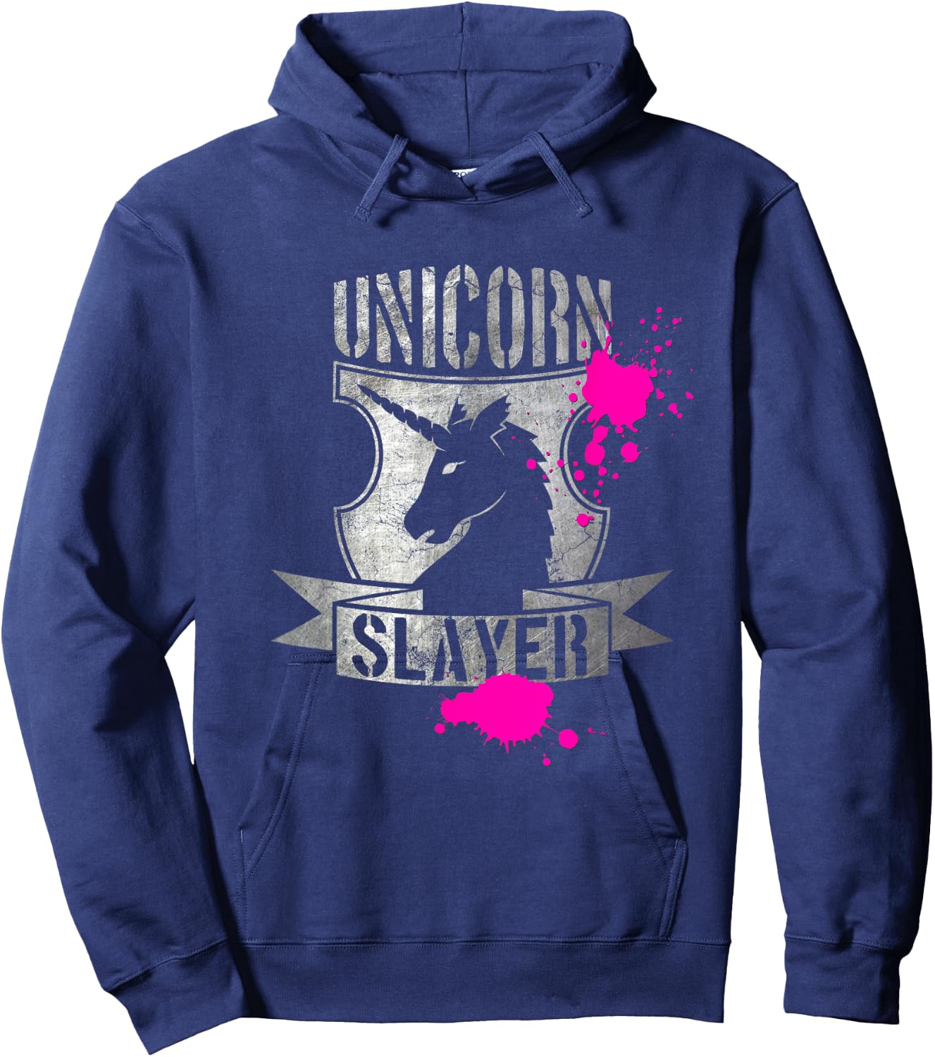 Funny Unicorn Slayer Rainbow Hoodie - Hoodie | Navy