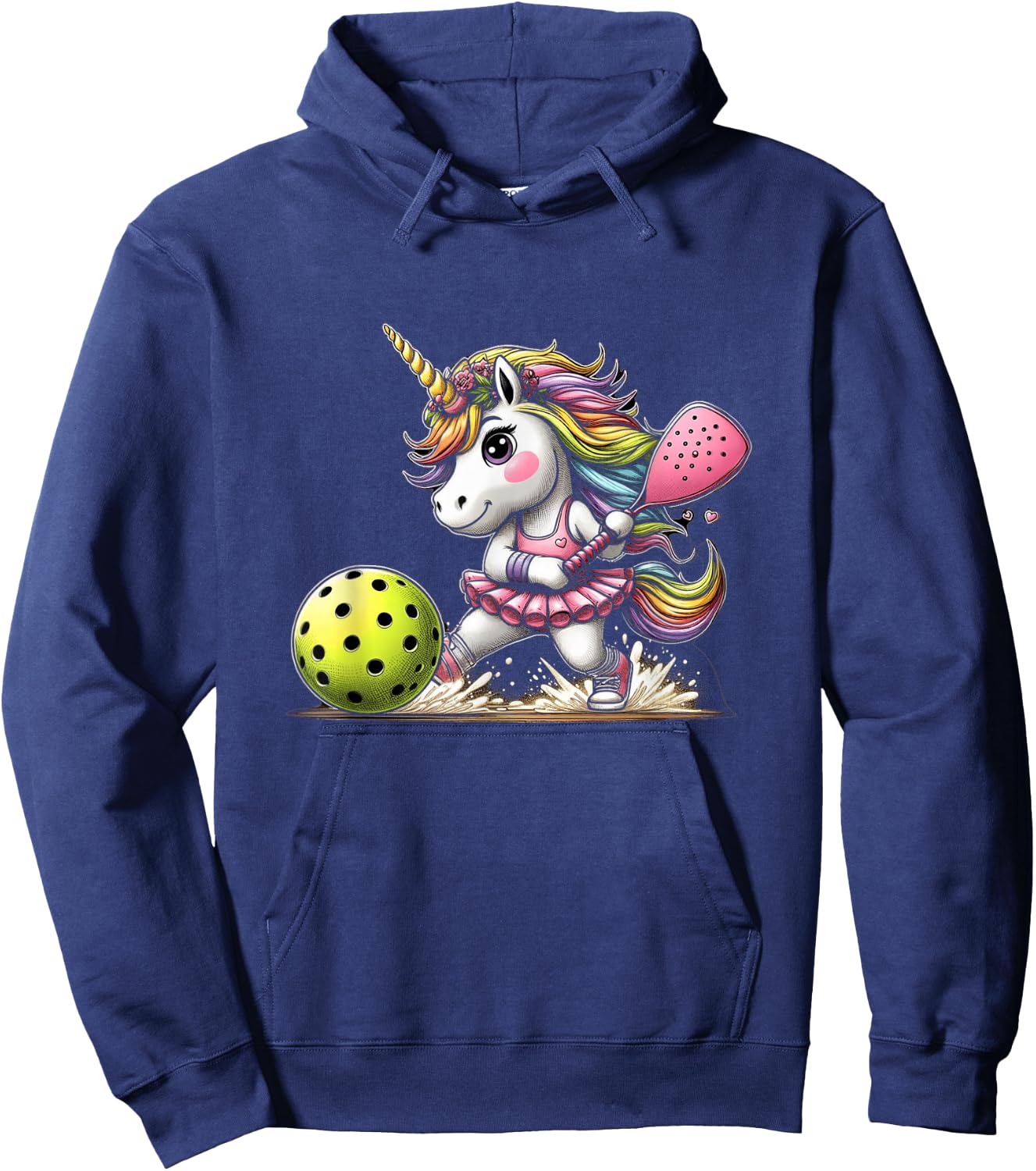 Unicorn Playing Pickleball Fun & Magical Sports Hoodie - Hoodie | Navy