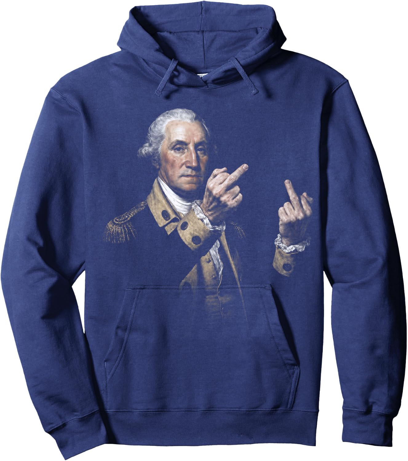 Funny George Washington Middle Finger Hoodie - Hoodie | Navy