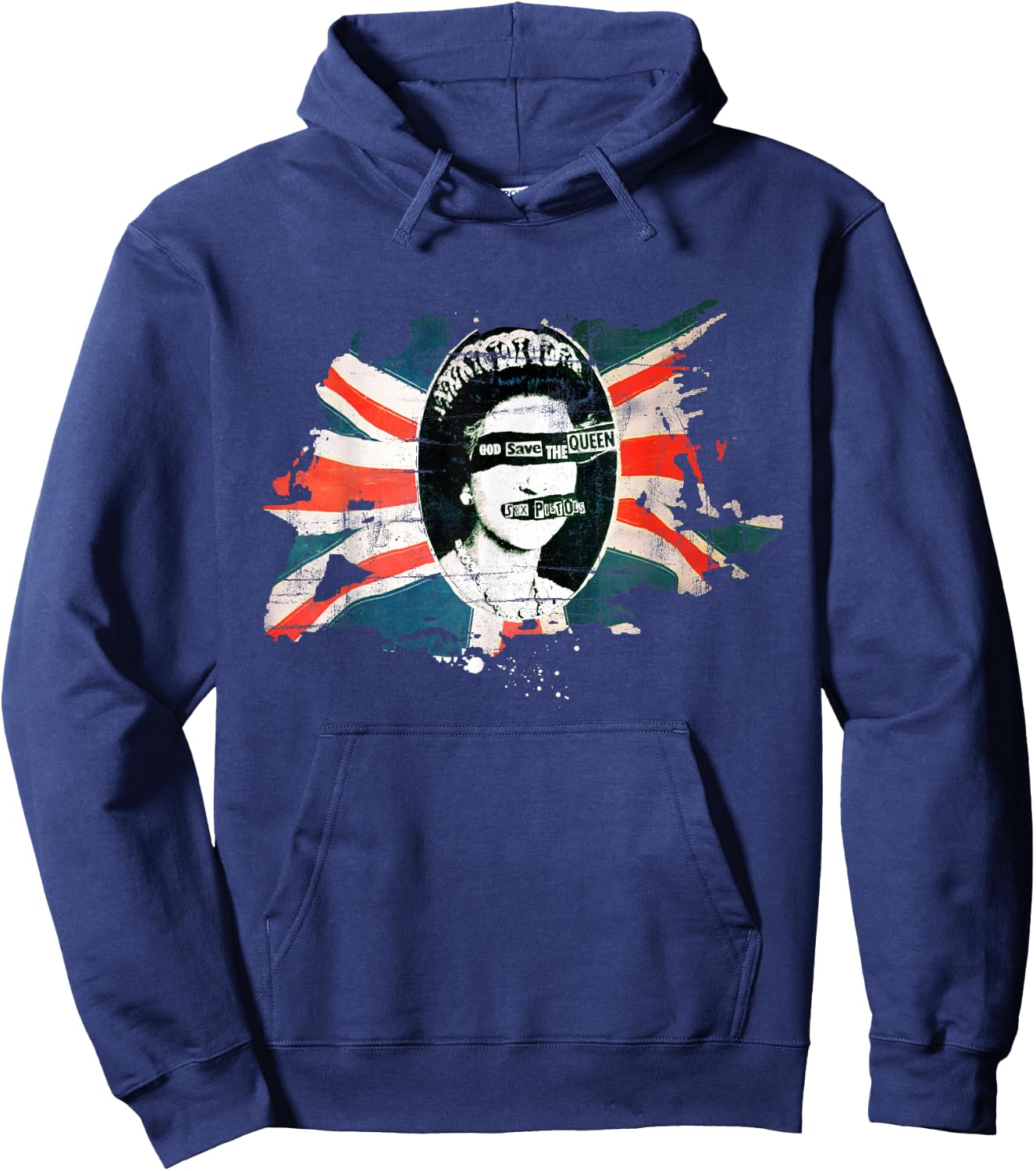 Sex Pistols Official Flag God Save The Queen Hoodie - Hoodie | Navy