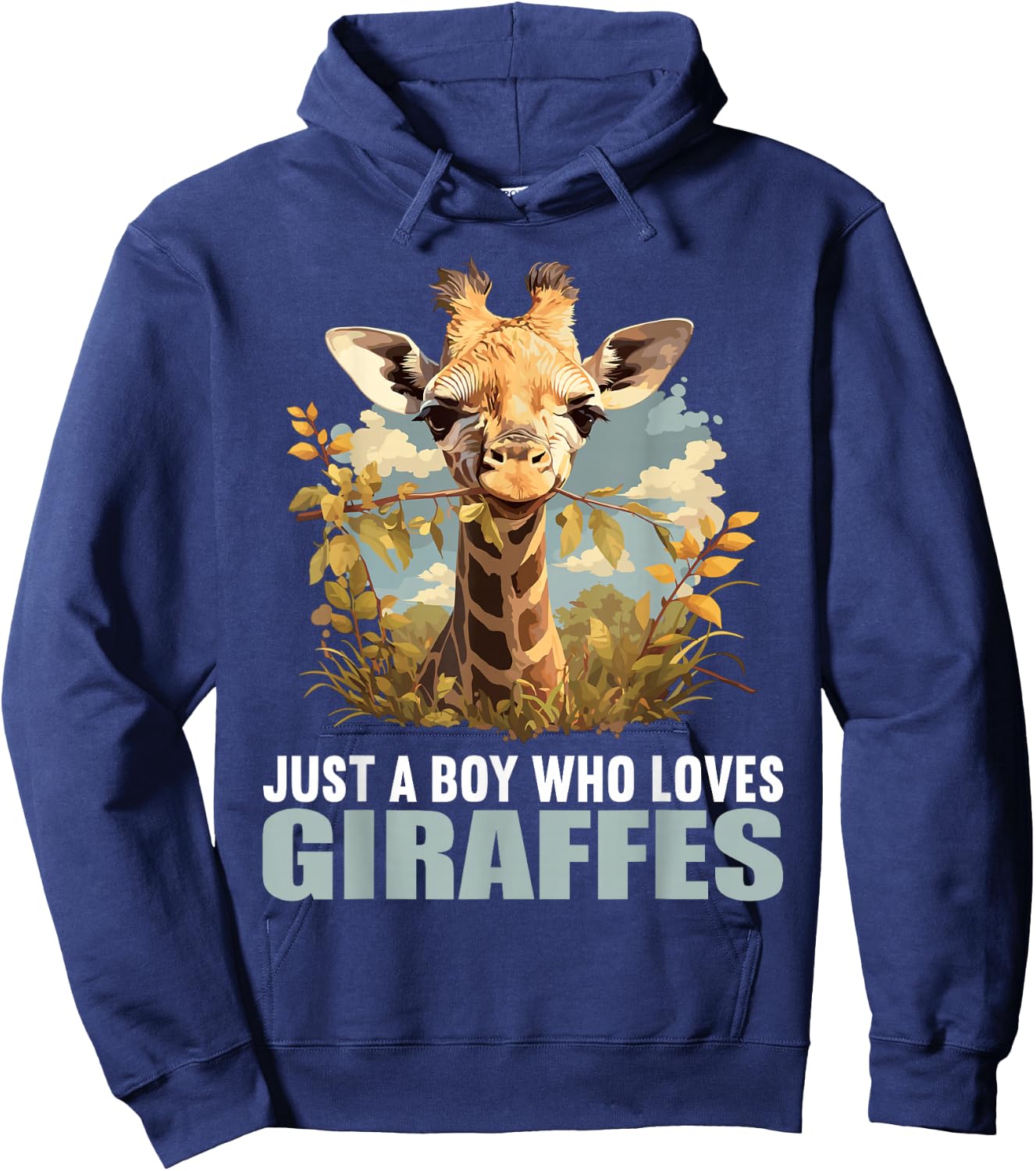Just a Boy who loves Giraffes. Giraffes Giraffe Hoodie - Hoodie | Navy