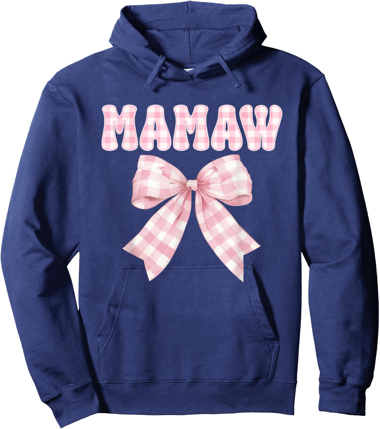 Mamaw Birthday Girl Matching Coquette Pink Bow Hoodie - Hoodie | Navy