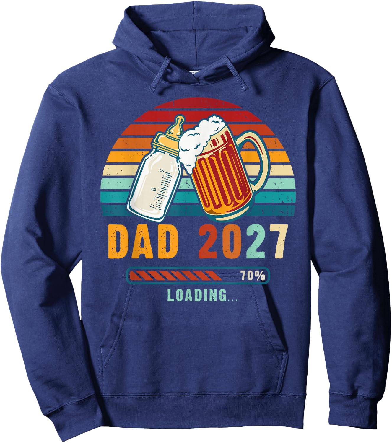 Dad 2027 Loading Baby Reveal Expecting Father Hoodie - Hoodie | Navy