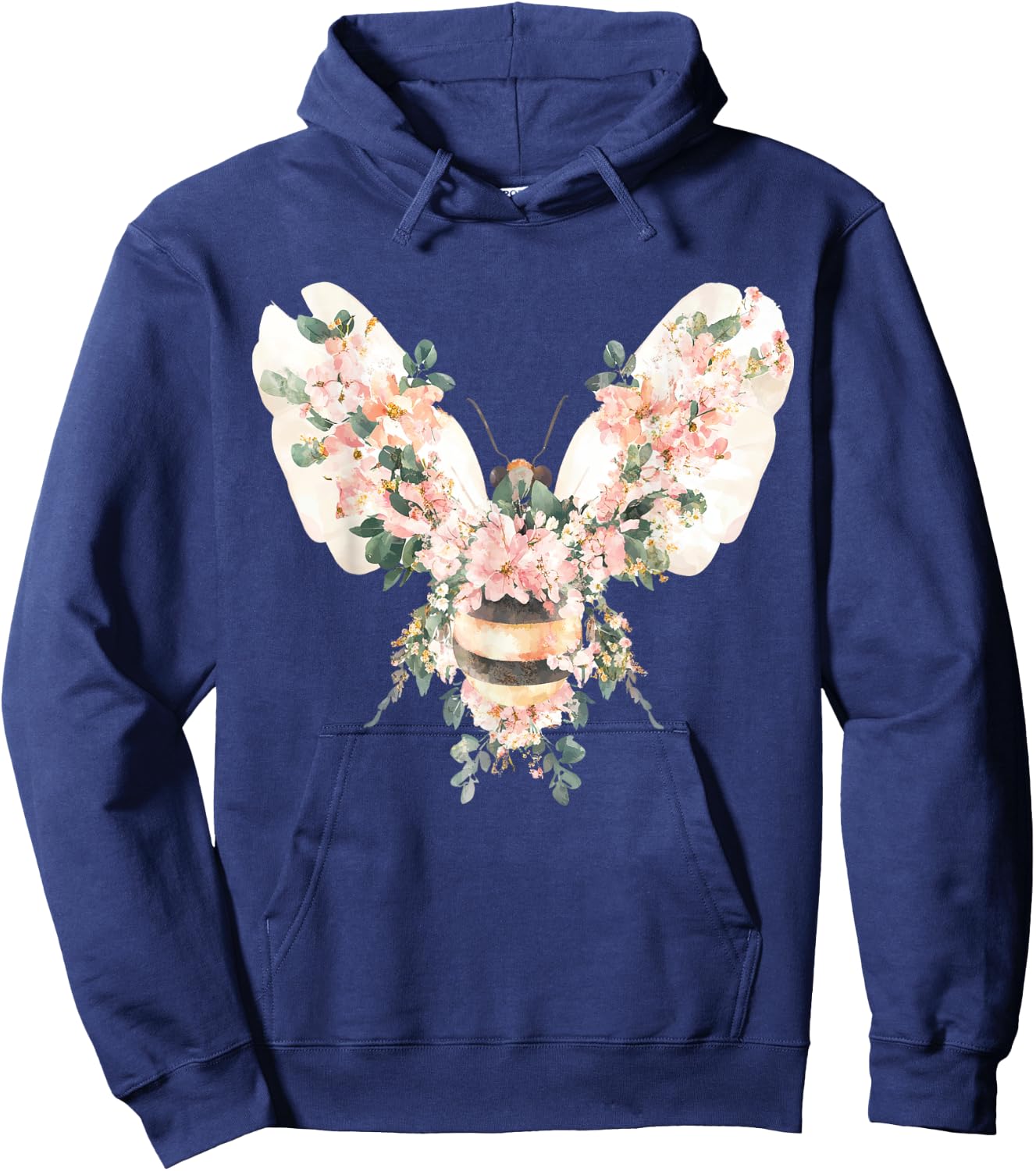 Floral Spring Women Flower Bee Hoodie - Hoodie | Navy