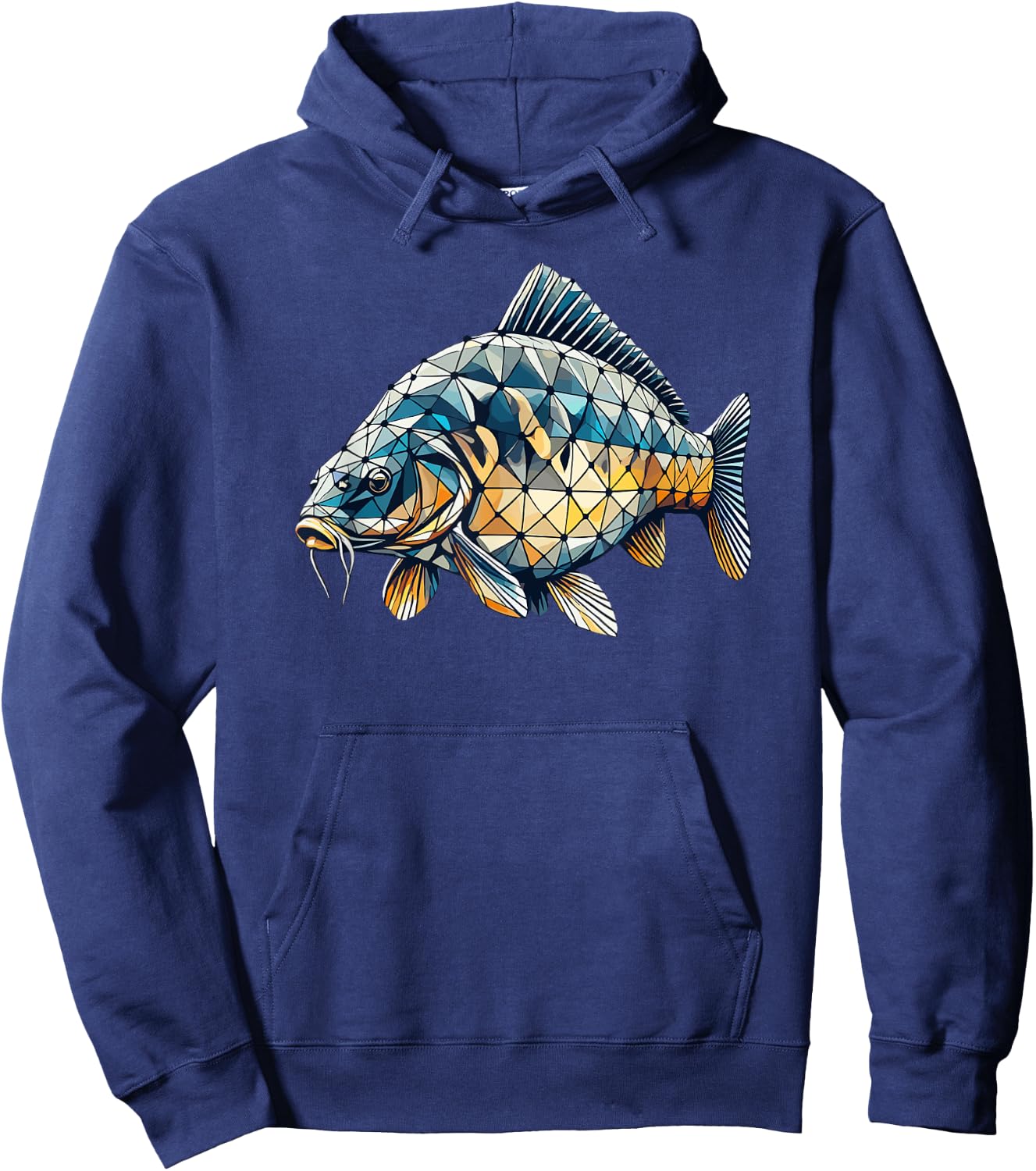 Geometric Art Fishing Carp Fisherman Carps Hoodie - Hoodie | Navy