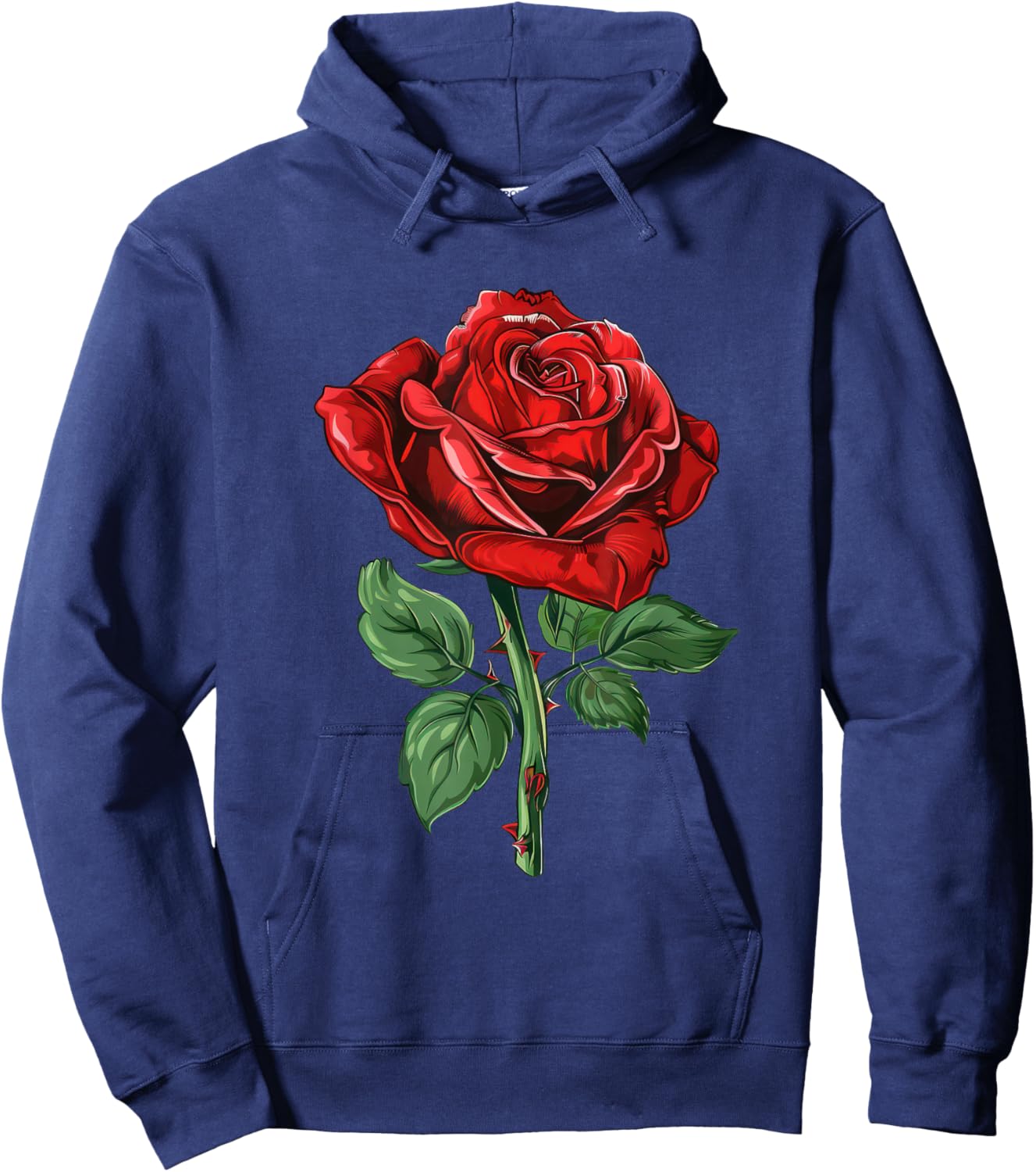 Red Rose Graphic Hoodie - Hoodie | Navy