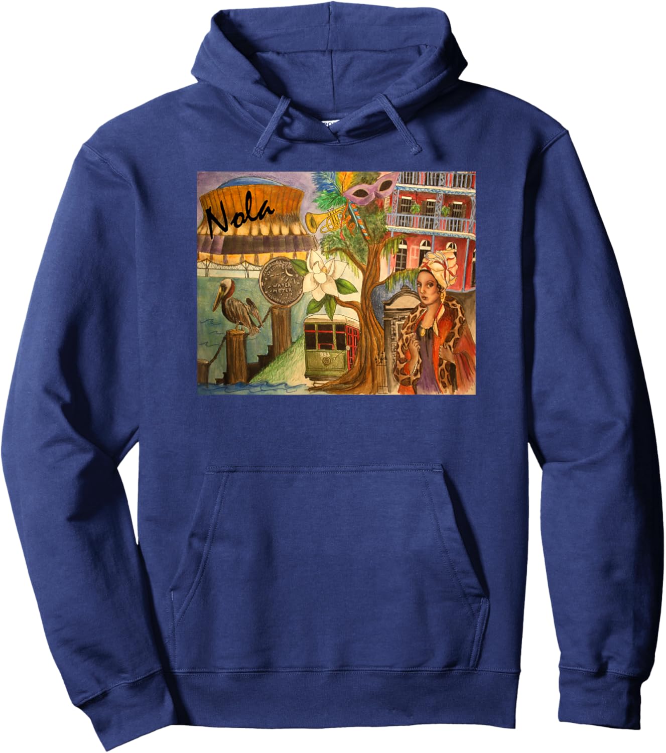 New Orleans t shirt - French Quarter and More Hoodie - Hoodie | Navy