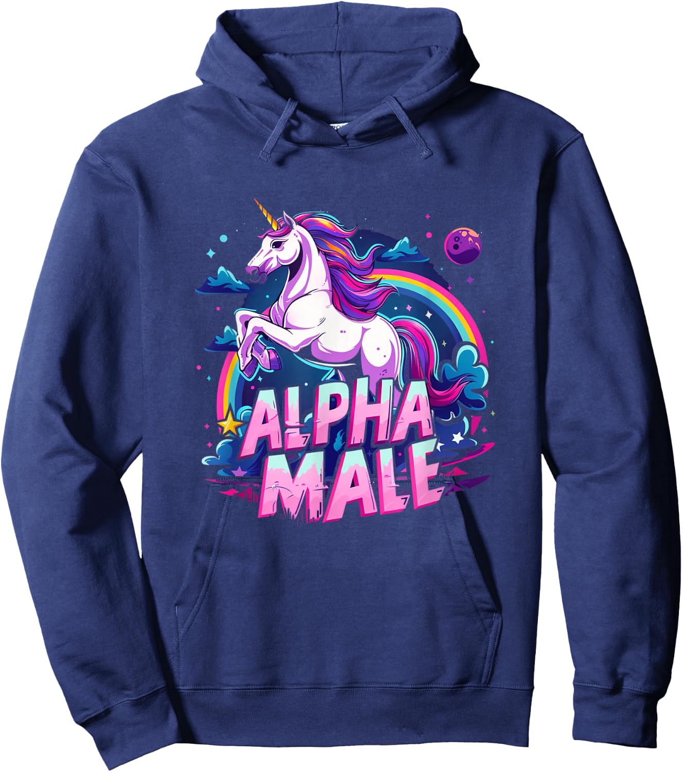 Alpha Male Unicorn Shirt - Alpha Male Unicorn Hoodie - Hoodie | Navy