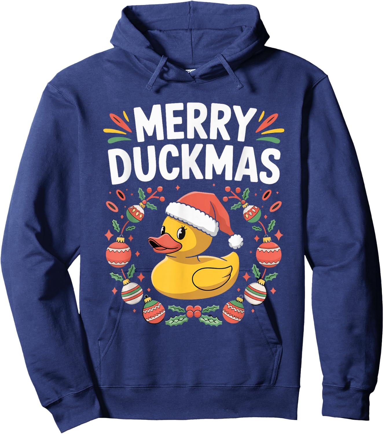 Merry Duckmas Christmas Rubber Duck Hoodie - Hoodie | Navy