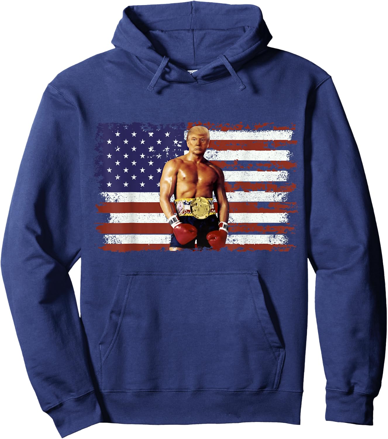 Trump Rocky Funny Boxer Trump Trump Rocky Meme Hoodie - Hoodie | Navy