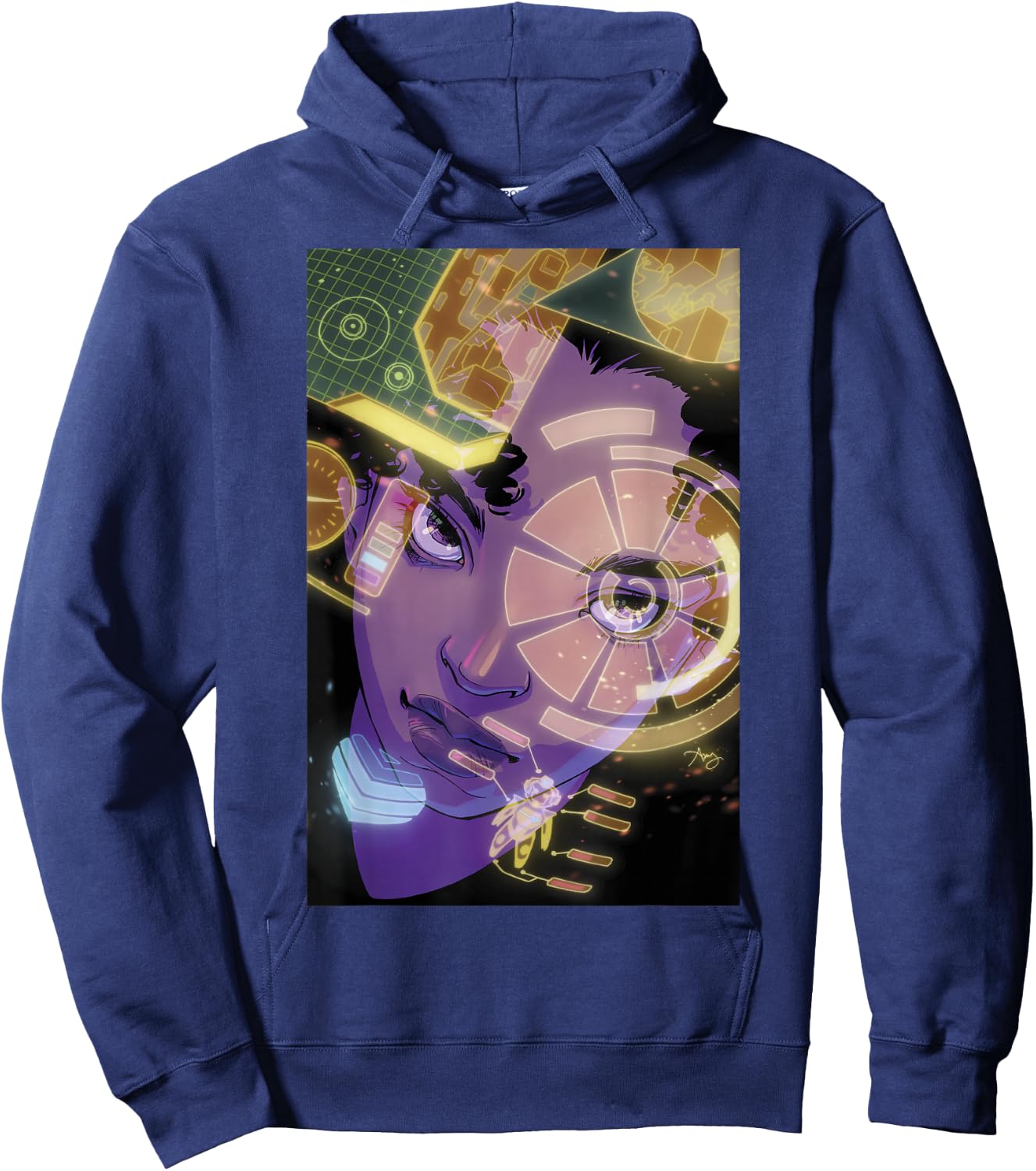 Marvel Ironheart Portrait Poster Hoodie - Hoodie | Navy