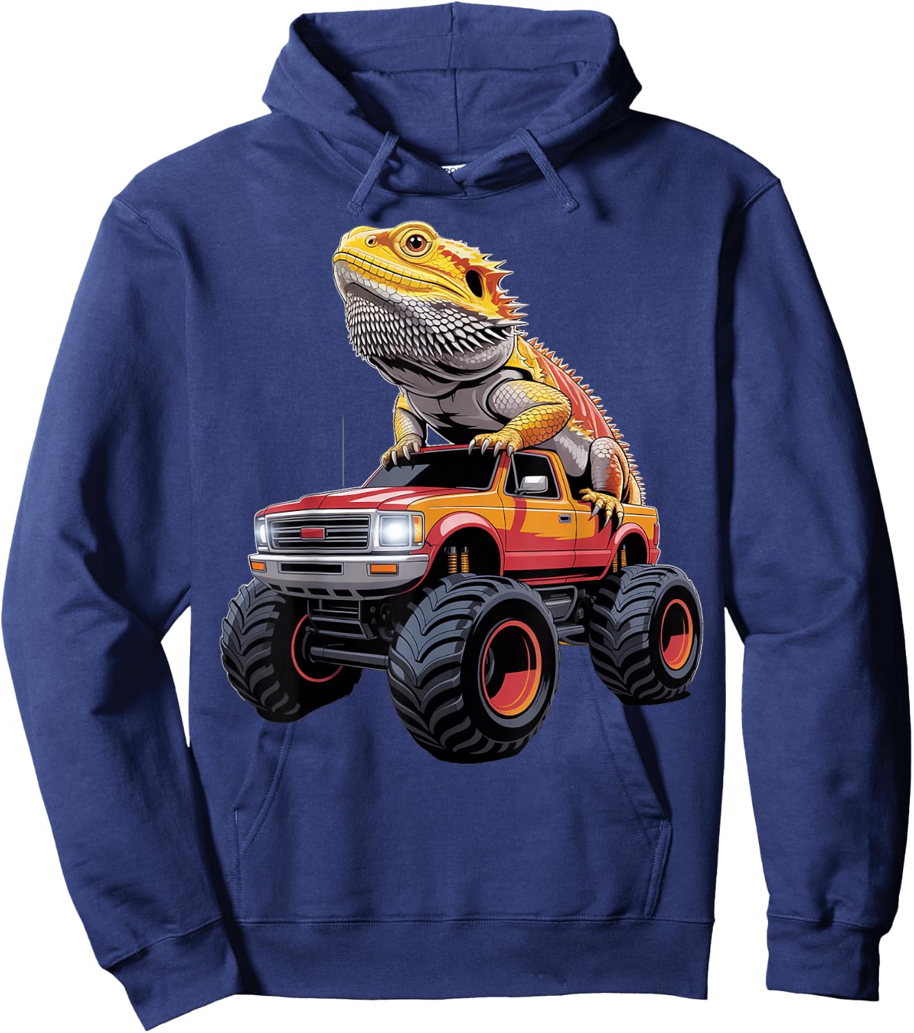Monster Truck With Bearded Dragon Hoodie - Hoodie | Navy