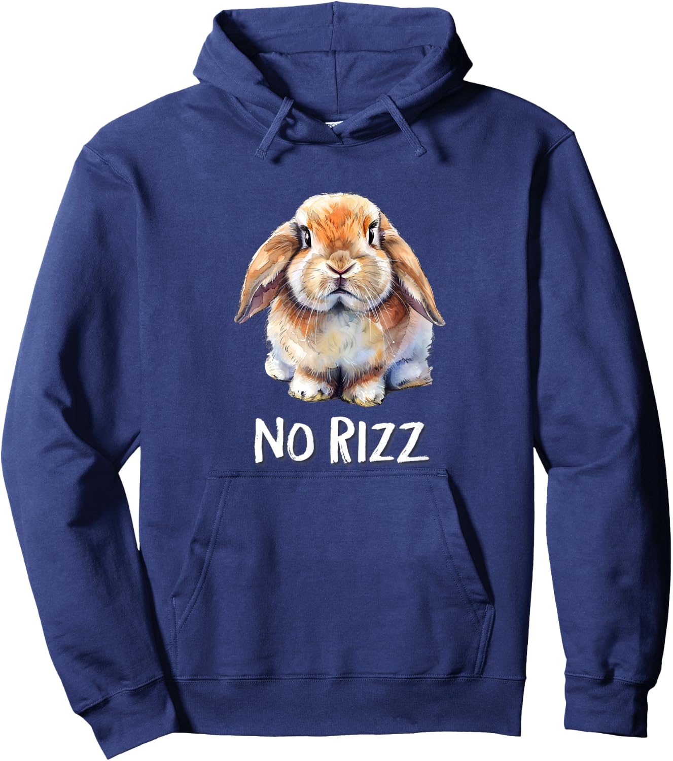 No Rizz Mini Holland Lop Bunny Rabbit Lover Hoodie - Hoodie | Navy