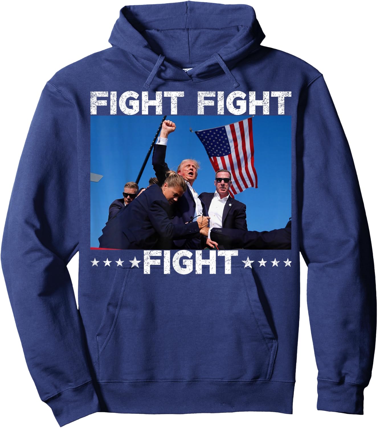 FIGHT FIGHT FIGHT Trump 2024 Vote Trump Hoodie - Hoodie | Navy