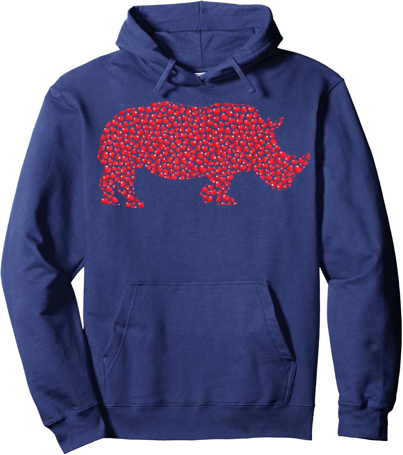 Rhino Lover Heart Shape Rhino Valentine's Day Hoodie - Hoodie | Navy