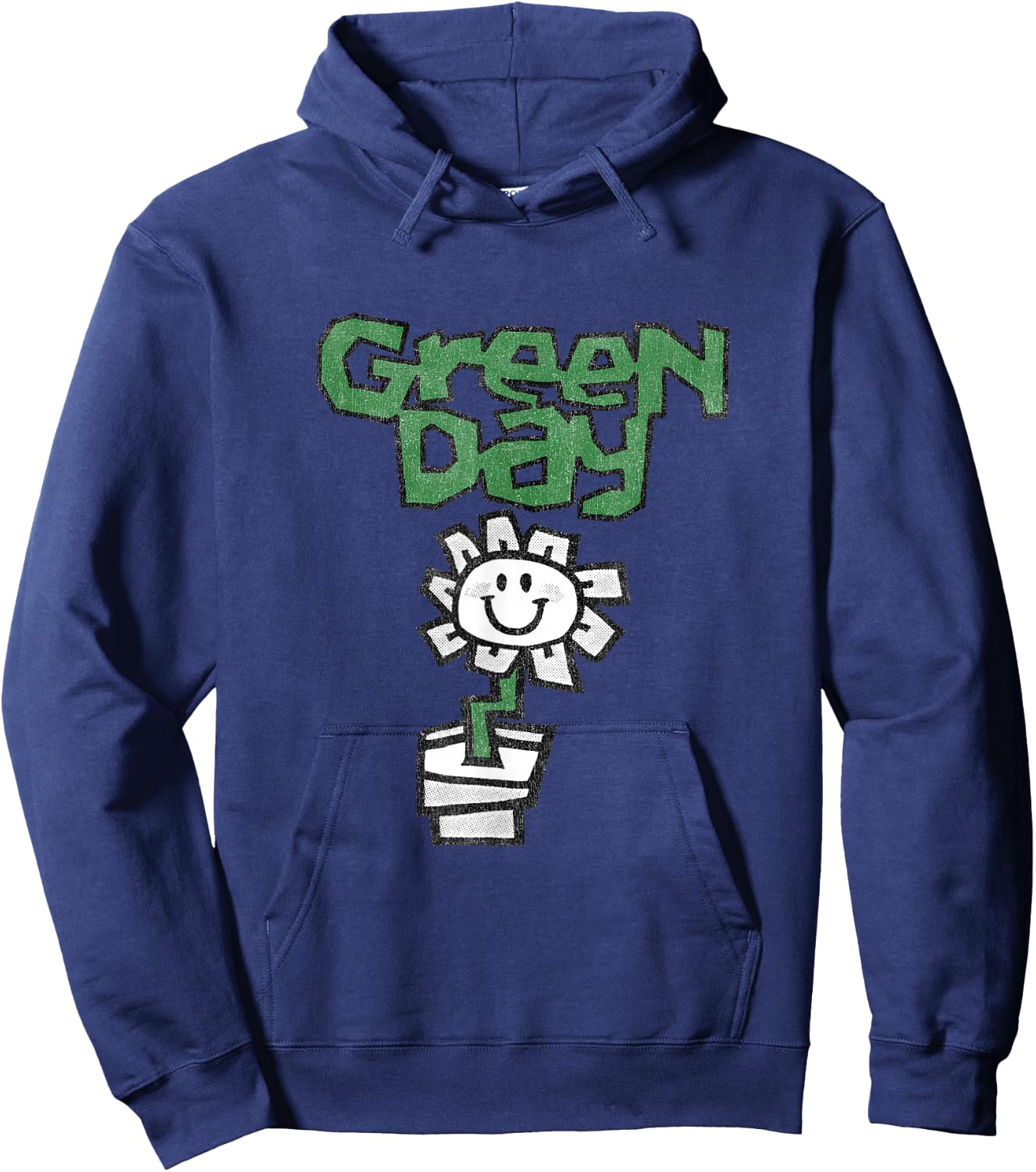 Green Day Flower Pot , black Hoodie - Hoodie | Navy