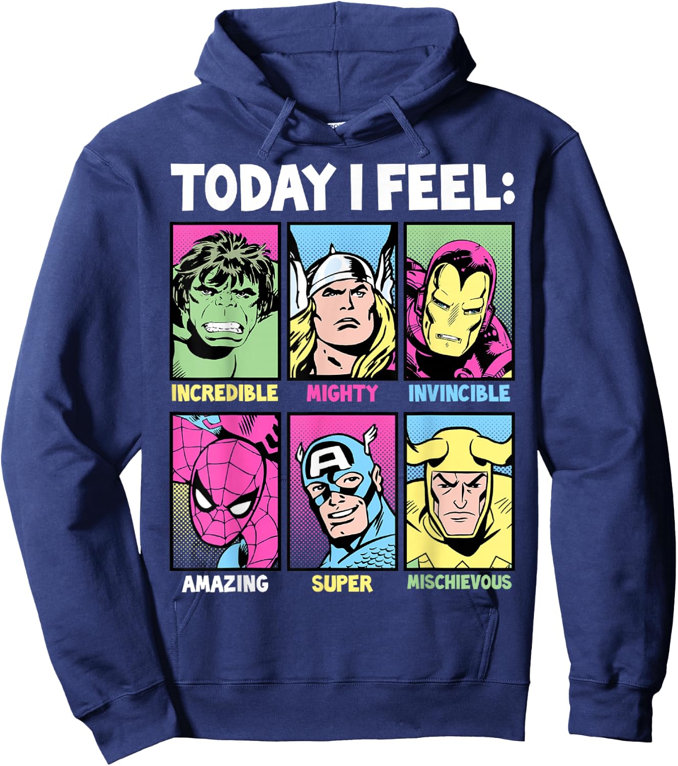 Marvel Avengers Today I Feel Panels Hoodie - Hoodie | Navy