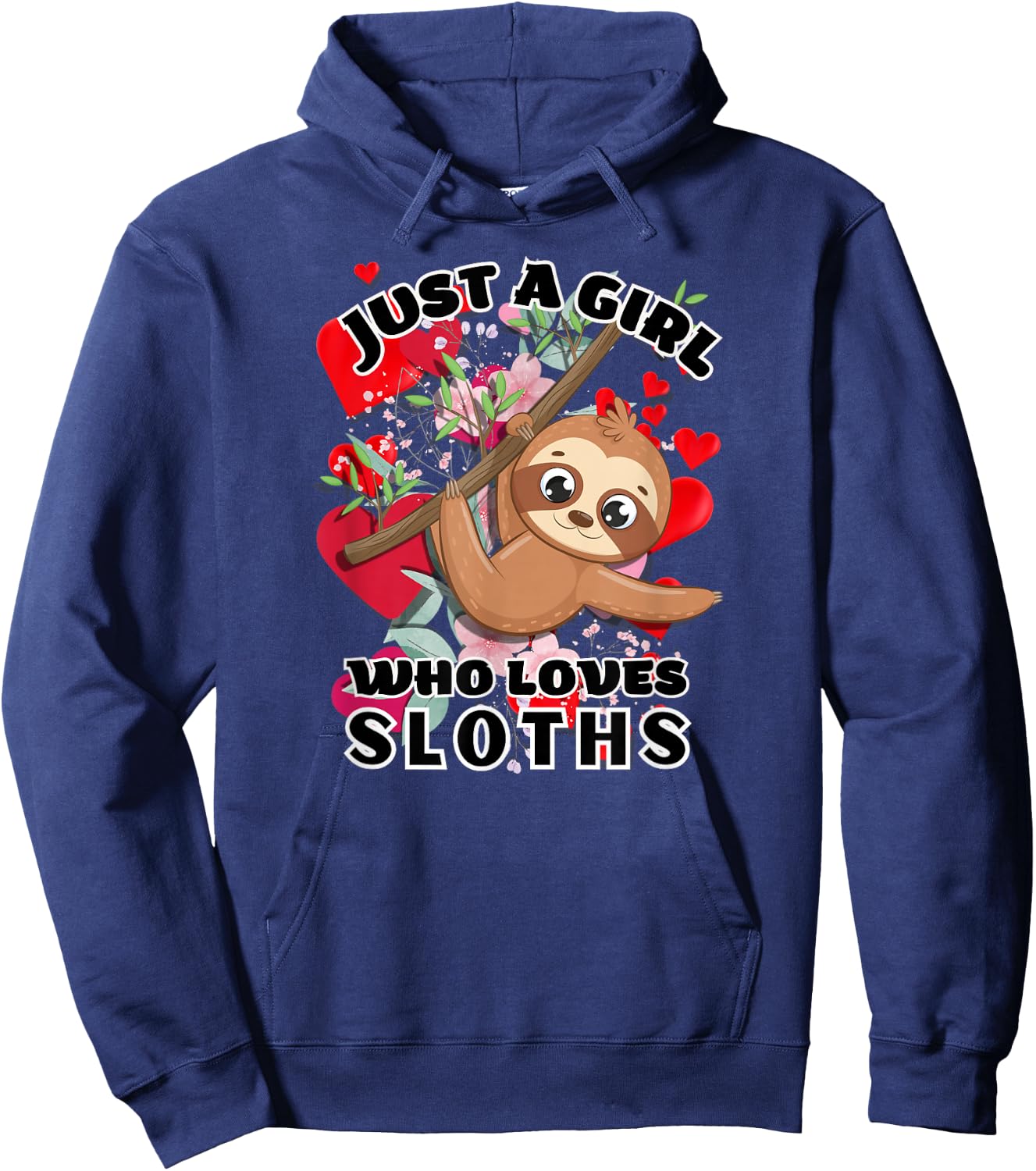 Just a Girl Who Loves Sloths Hoodie - Hoodie | Navy