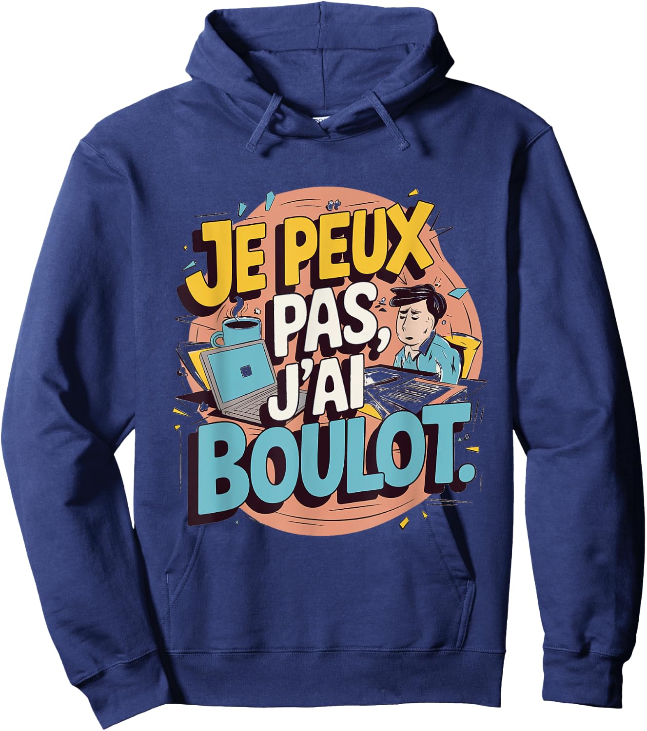 Je Peux Pas J'ai Job , Black, S Hoodie - Hoodie | Navy