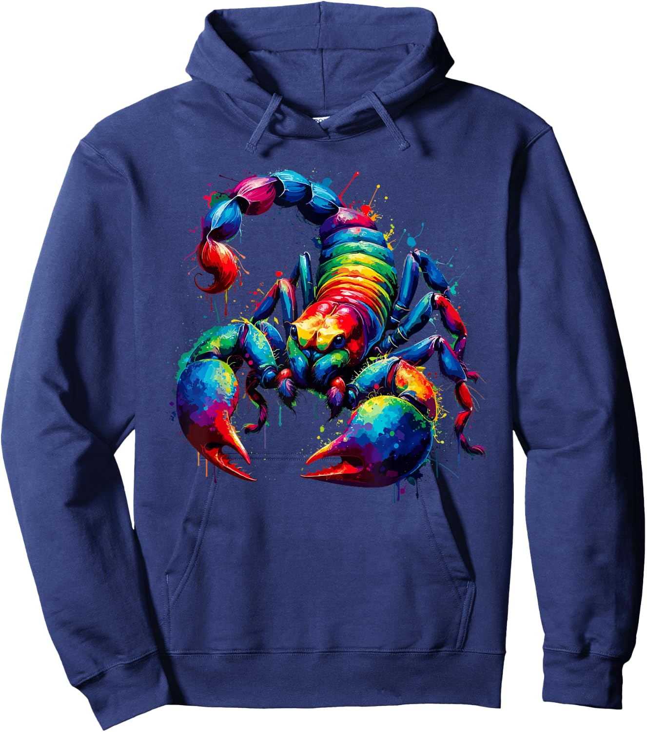 Colourful Splash Art Scorpion Scorpions Hoodie - Hoodie | Navy
