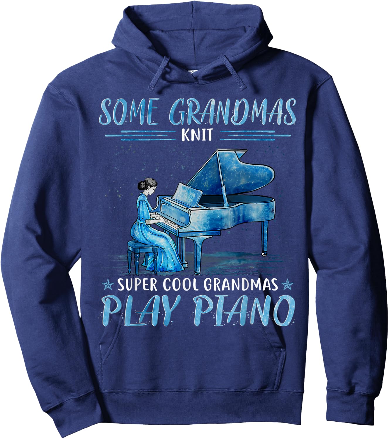 Some grandmas knit cool grandmas play piano Hoodie - Hoodie | Navy