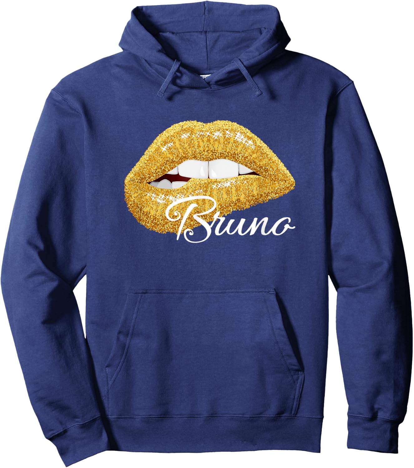 Cute Bruno Lover Golden Lips - Man Women Hoodie - Hoodie | Navy
