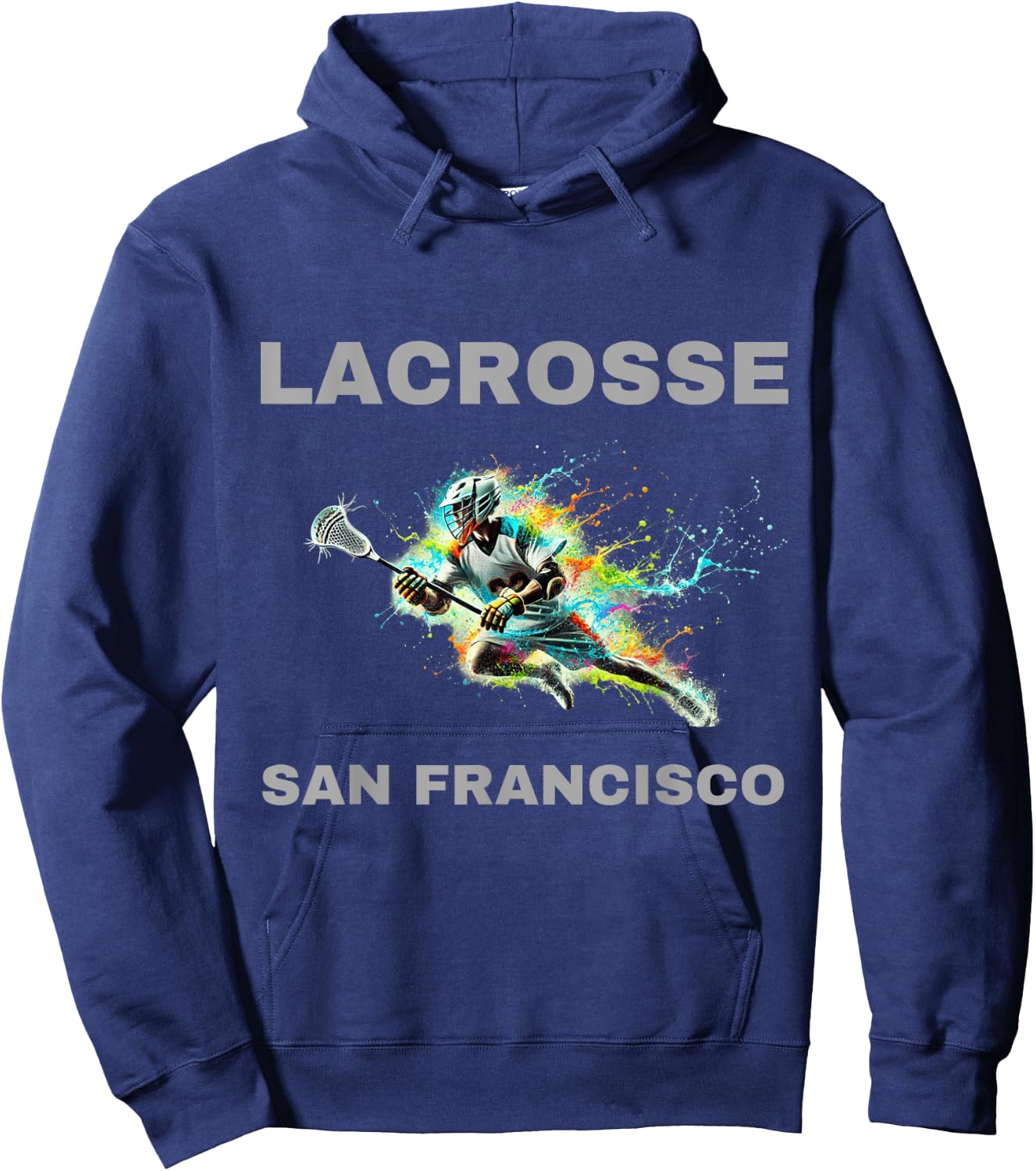 Colorful Lacrosse Player - San Francisco Hoodie - Hoodie | Navy