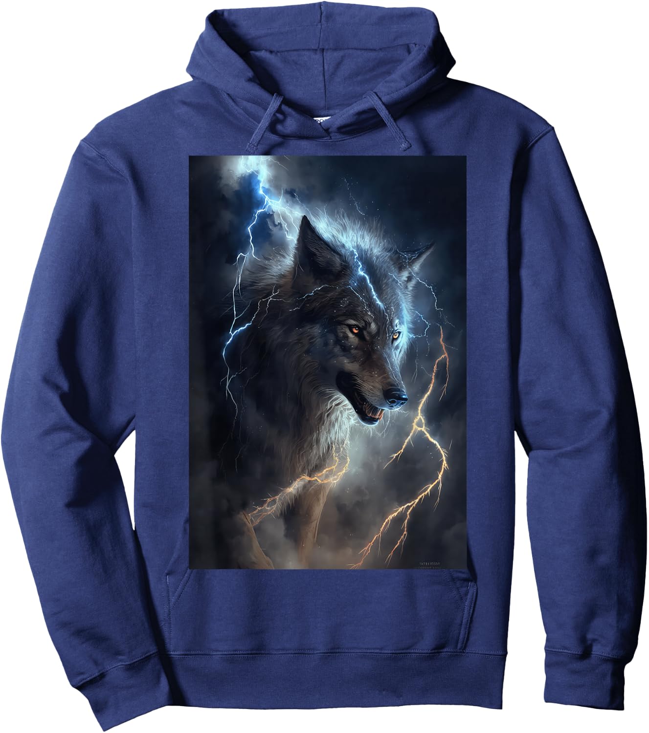 Wolf Lightning Thunder Wolf Lover Hoodie - Hoodie | Navy