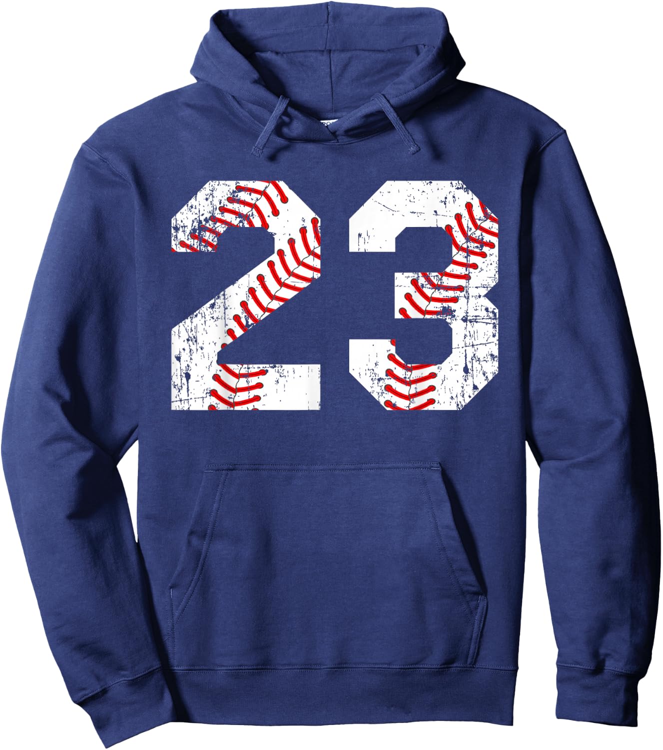 Vintage Baseball 23 Jersey Number Hoodie - Hoodie | Navy