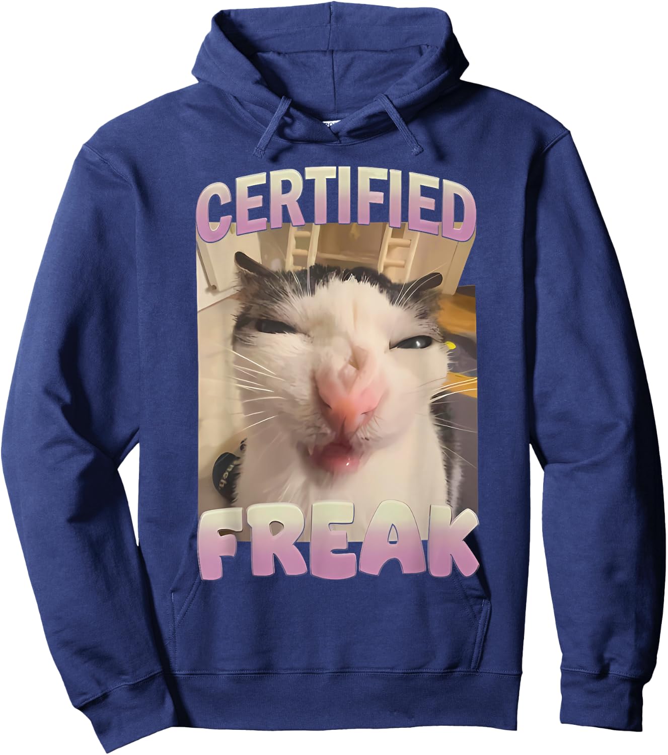 Certified Freak Funny Cat Meme Hoodie - Hoodie | Navy