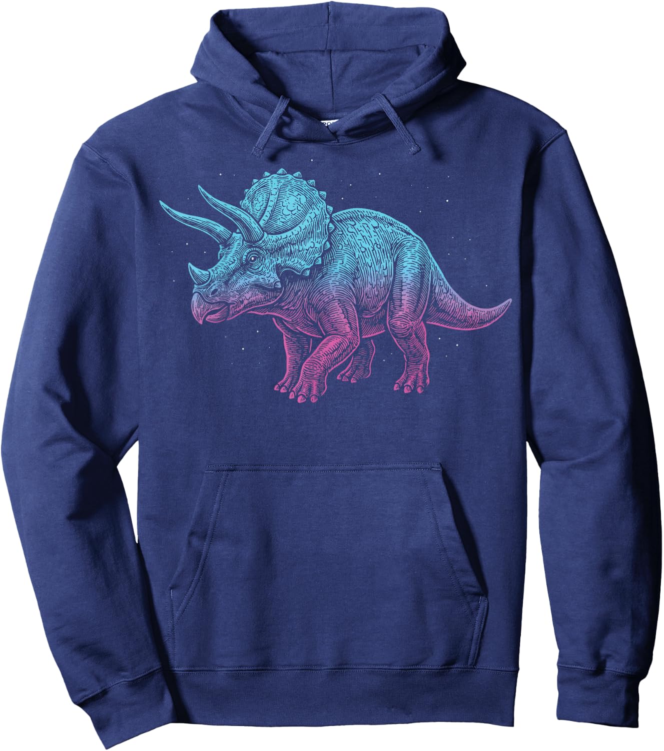 Triceratops Illustration Dinosaur Hoodie - Hoodie | Navy