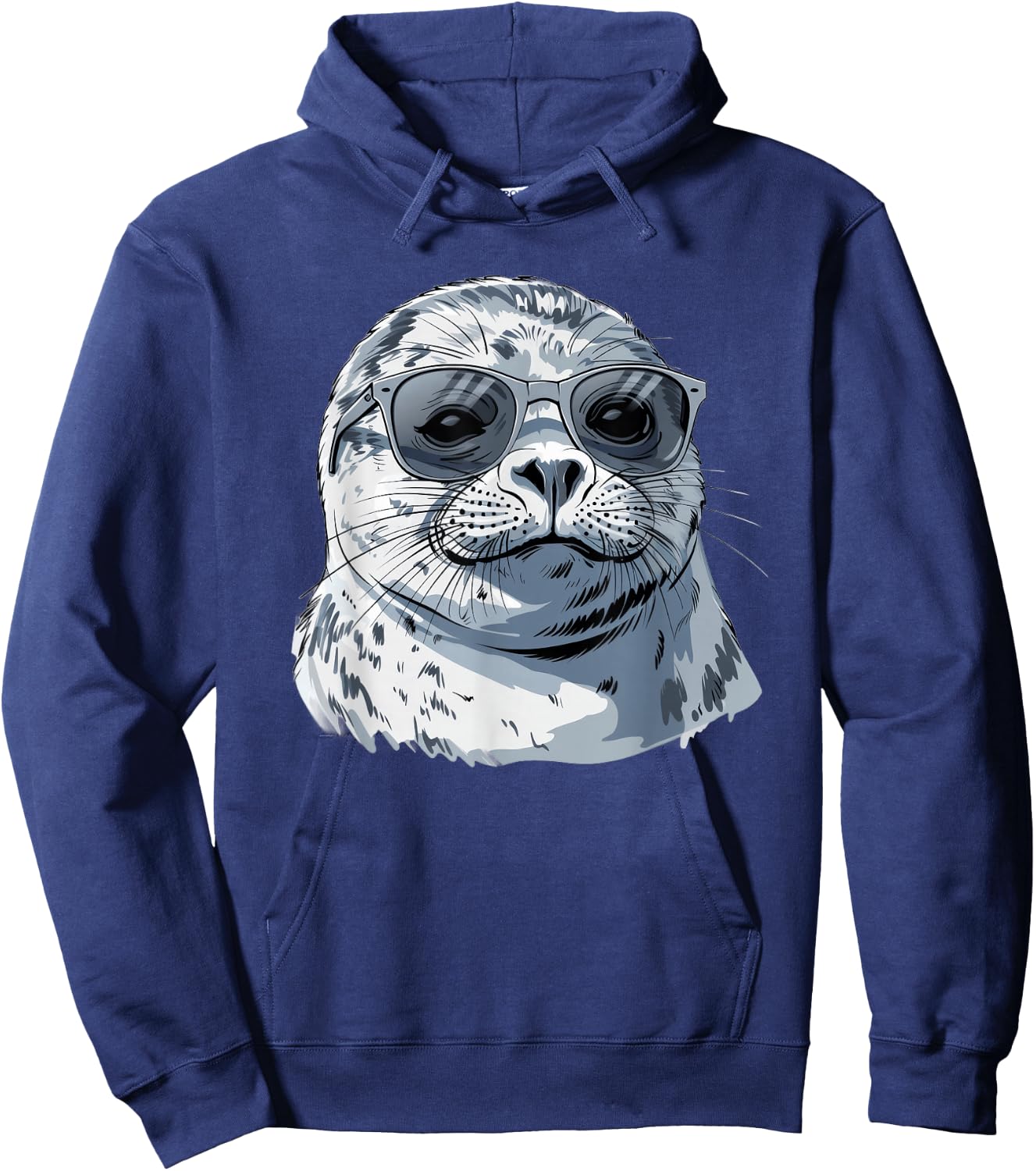 Harp Seal With Sunglasses Hoodie - Hoodie | Navy