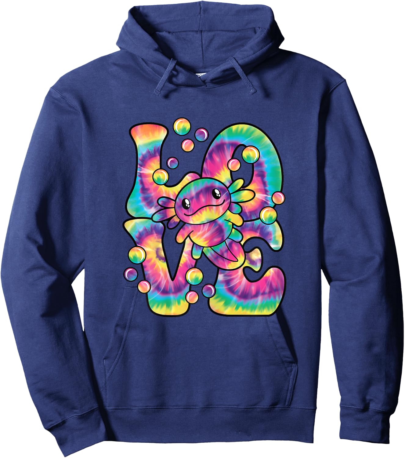Love Axolotl Colorful Axolotl Women Girls Hoodie - Hoodie | Navy