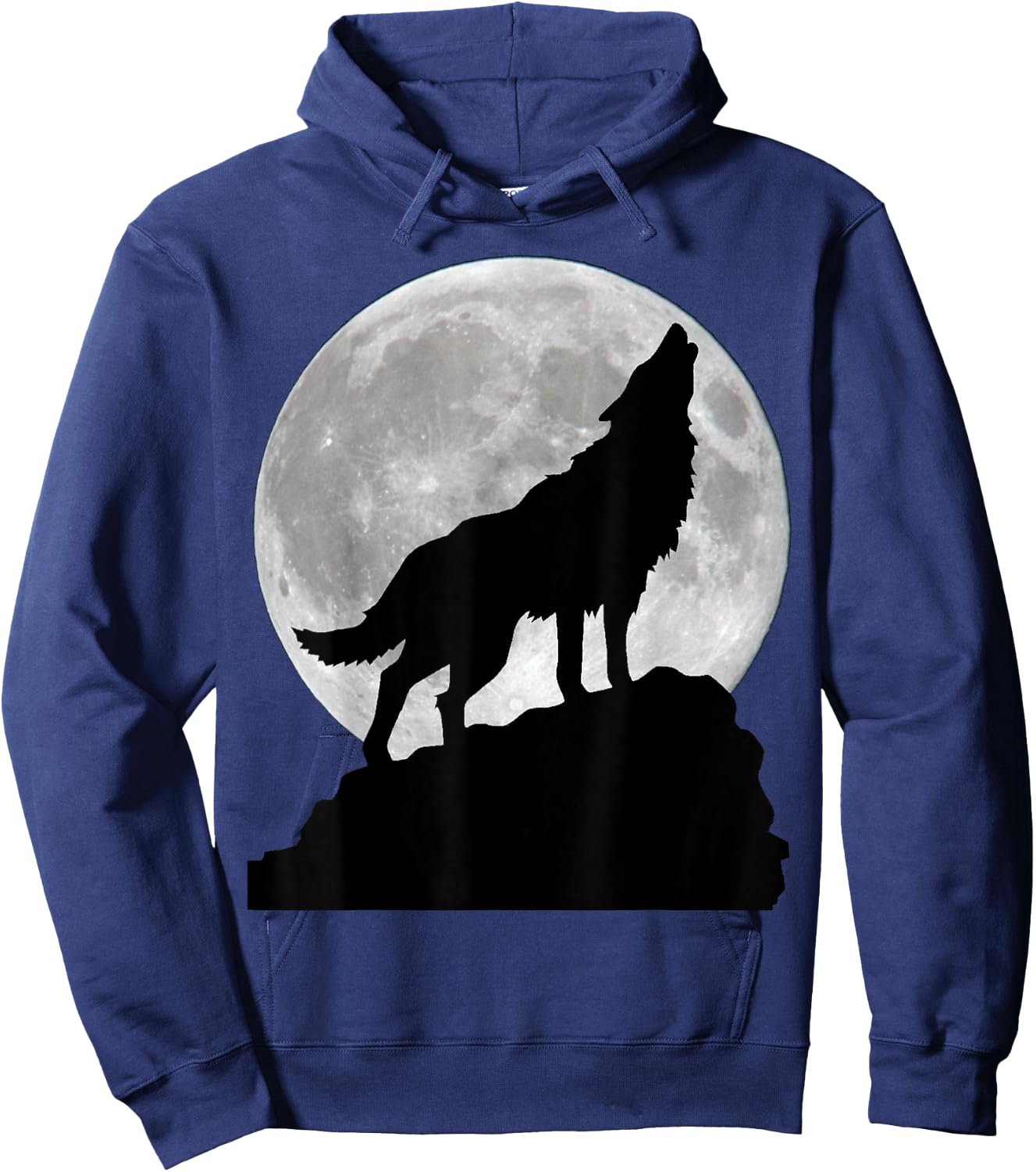 Wolf in moon light - Cool full dog pup howling Hoodie - Hoodie | Navy