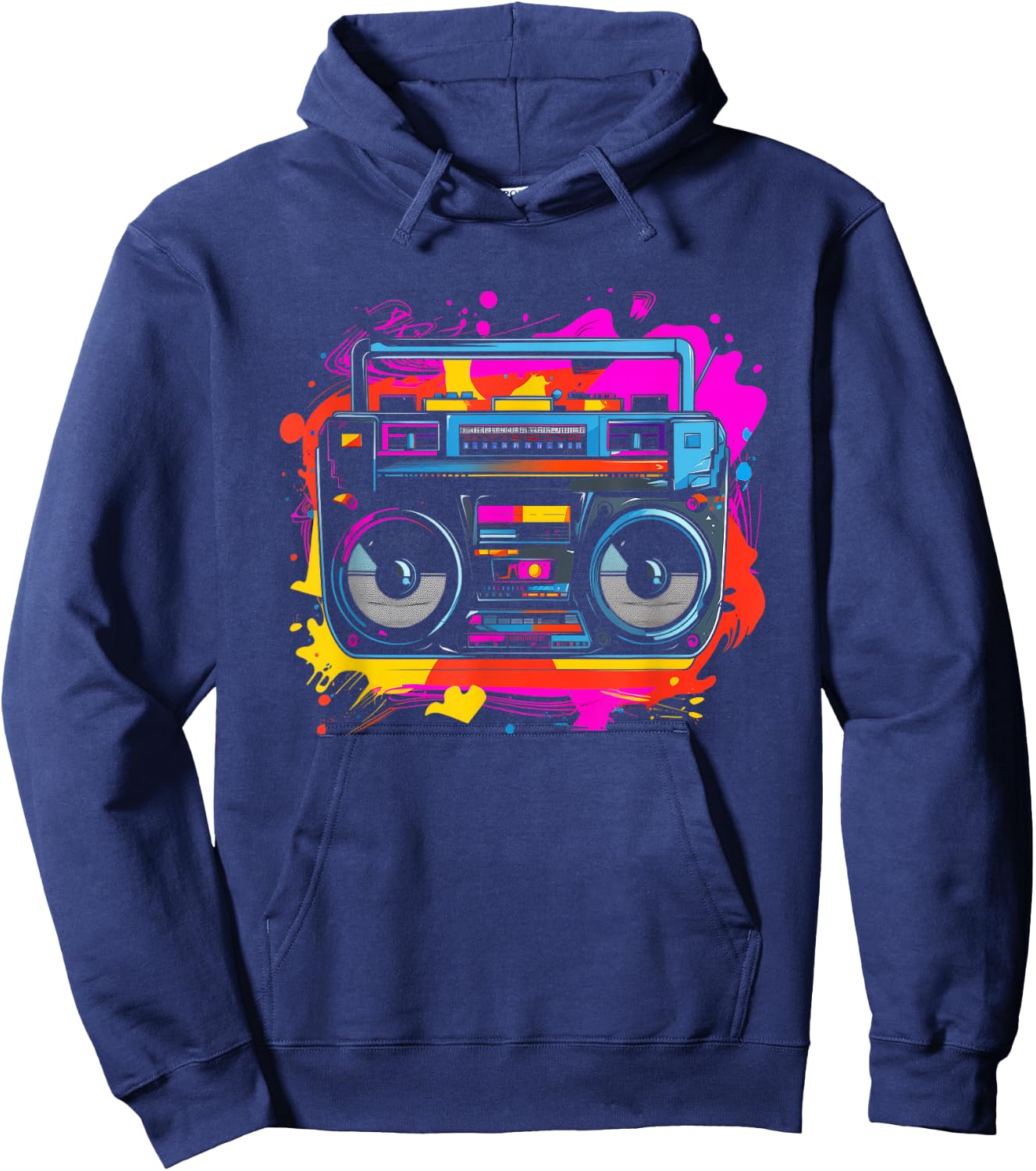 Hip Hop Music 90s Style Hiphop Graffiti Hoodie - Hoodie | Navy
