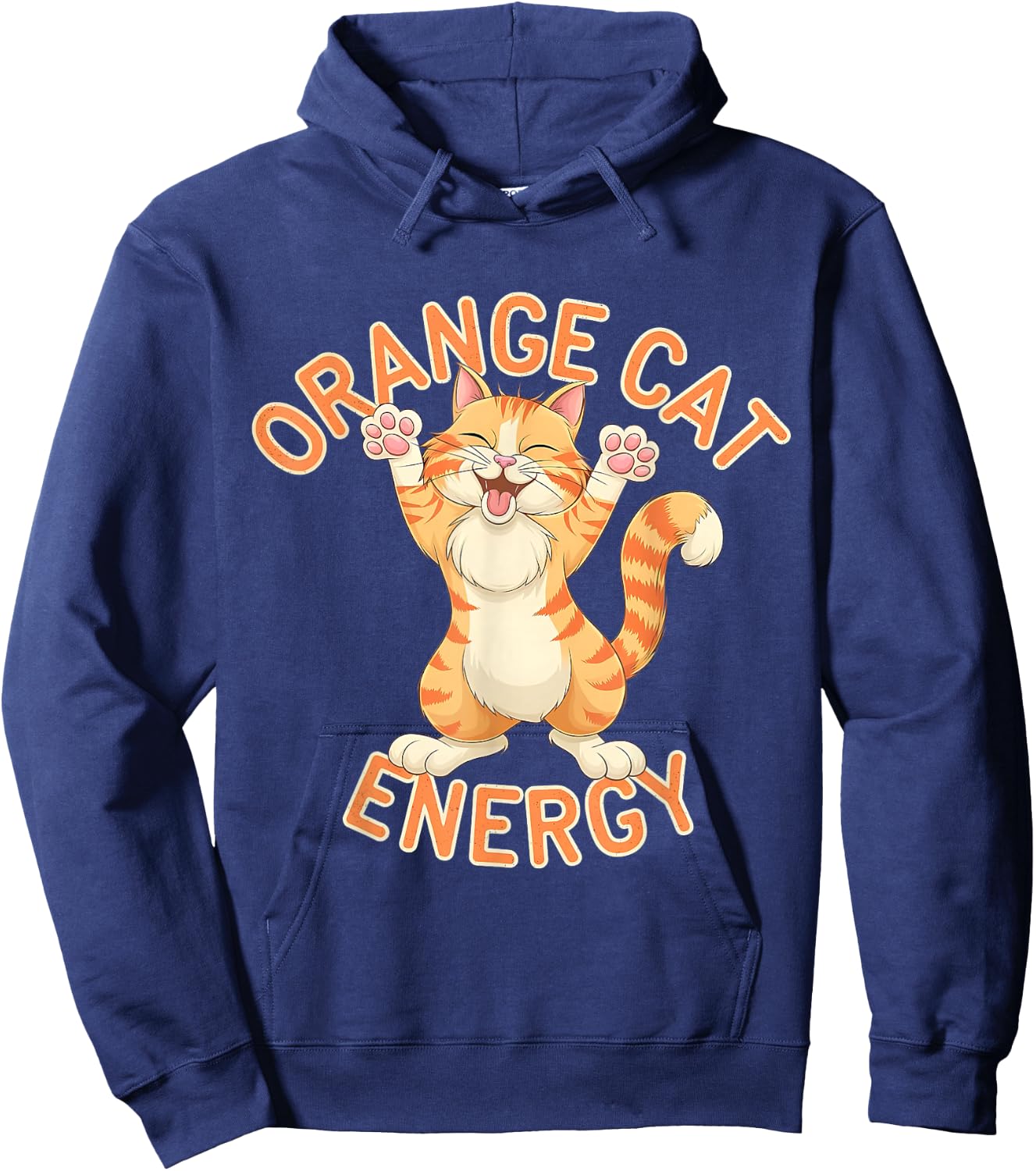 Cat Funny Cute Orange Cat Energy Lover Hoodie - Hoodie | Navy