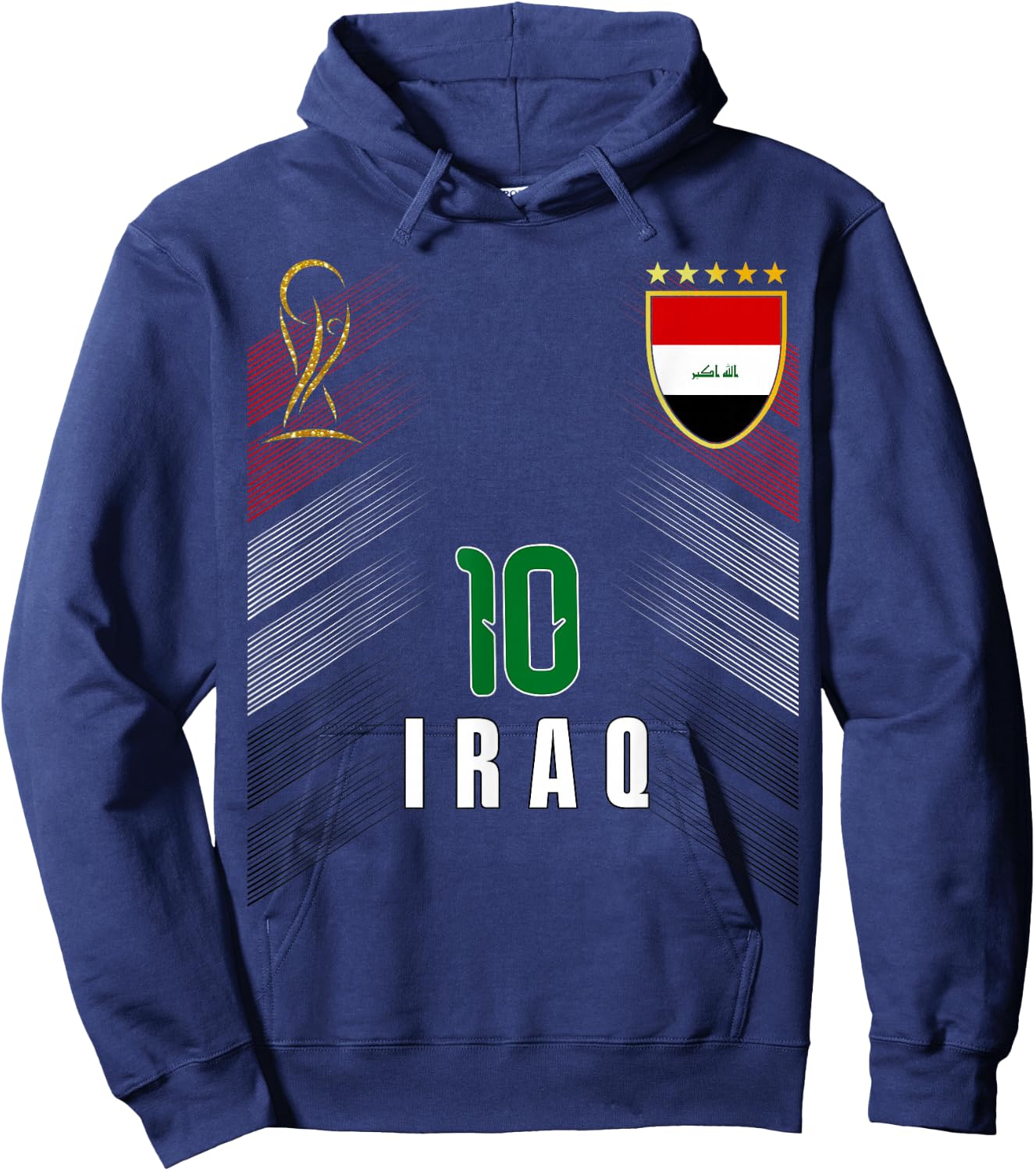 Vintage Iraq Flag Iraqi Pride Lovers Retro Hoodie - Hoodie | Navy