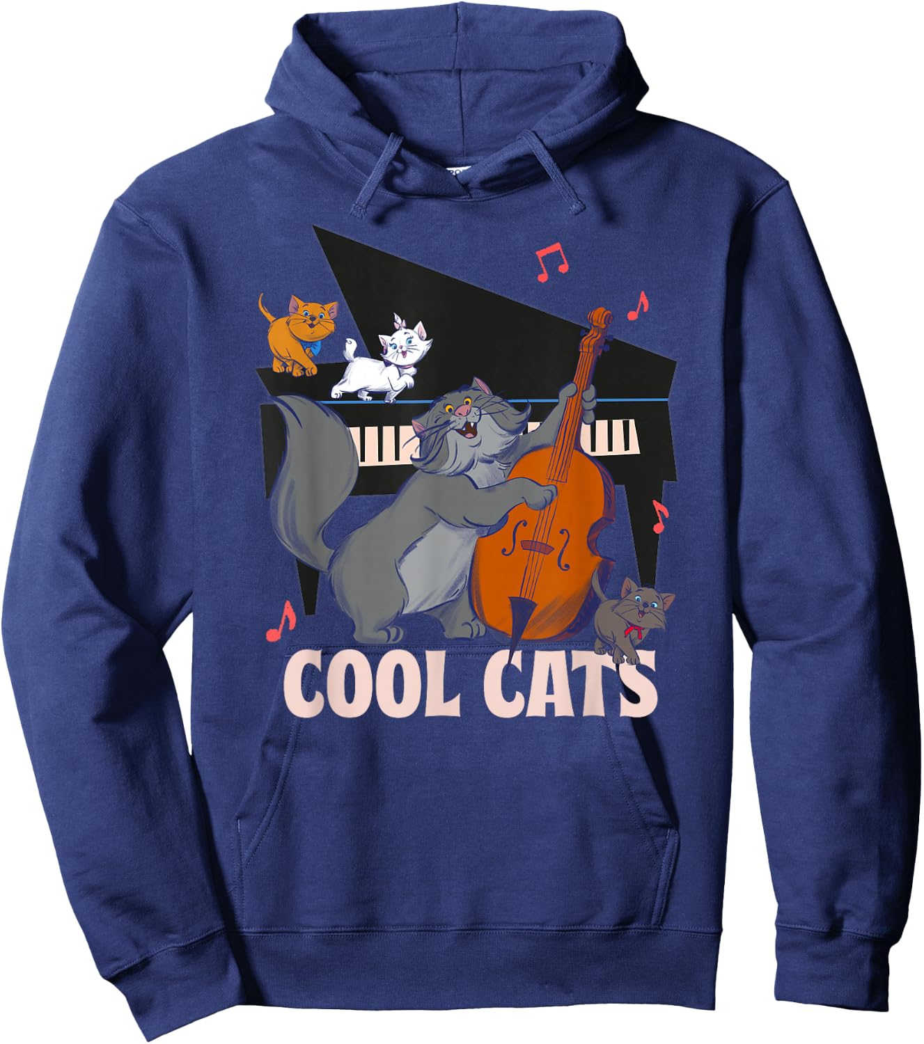Aristocats Cool Cats Cats Music , Black, S Hoodie - Hoodie | Navy