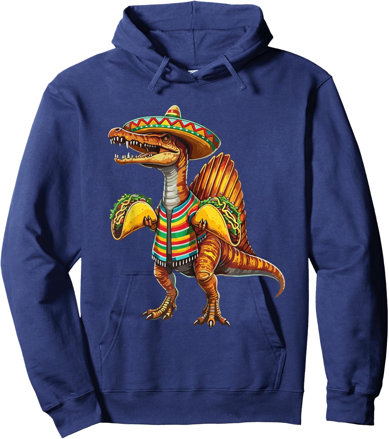 Spinosaurus Taco Lover Cinco de Mayo Graphic Hoodie - Hoodie | Navy