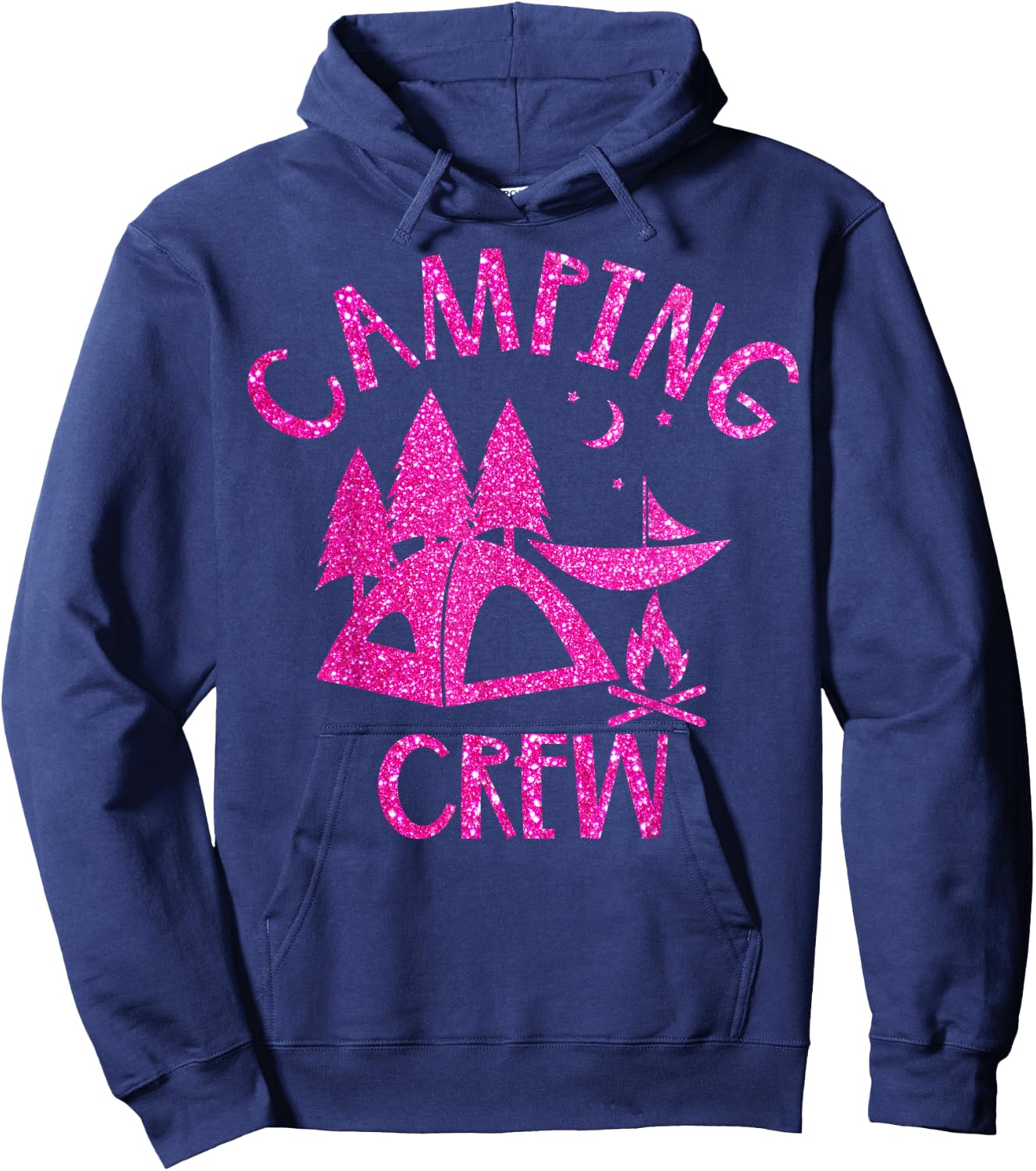 Camping Crew Camper Girly Pink Hoodie - Hoodie | Navy