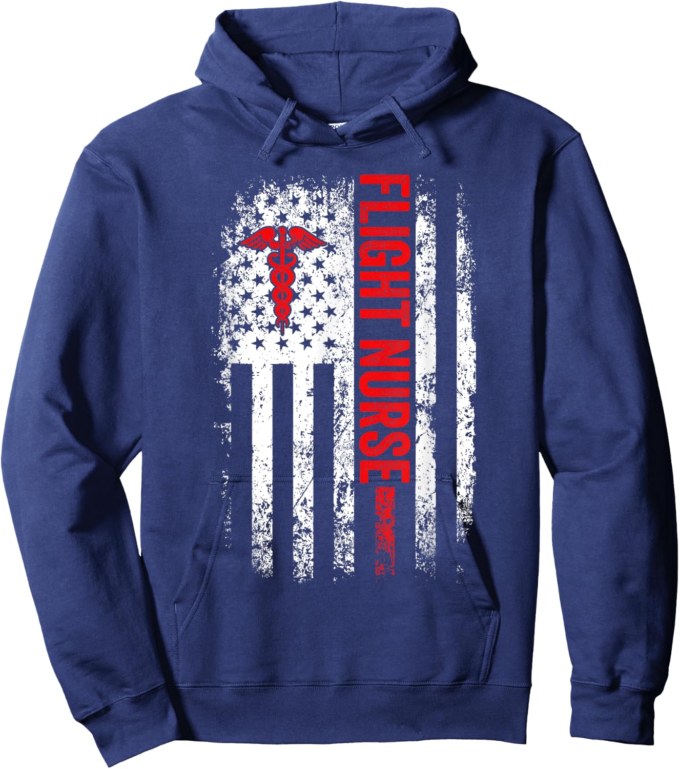US American Flag Flight Nurse Funny Nursing Men Hoodie - Hoodie | Navy