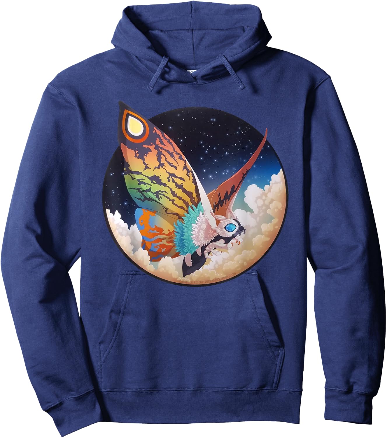 Vintage Mothra - Mothra Kaiju Monster , black Hoodie - Hoodie | Navy