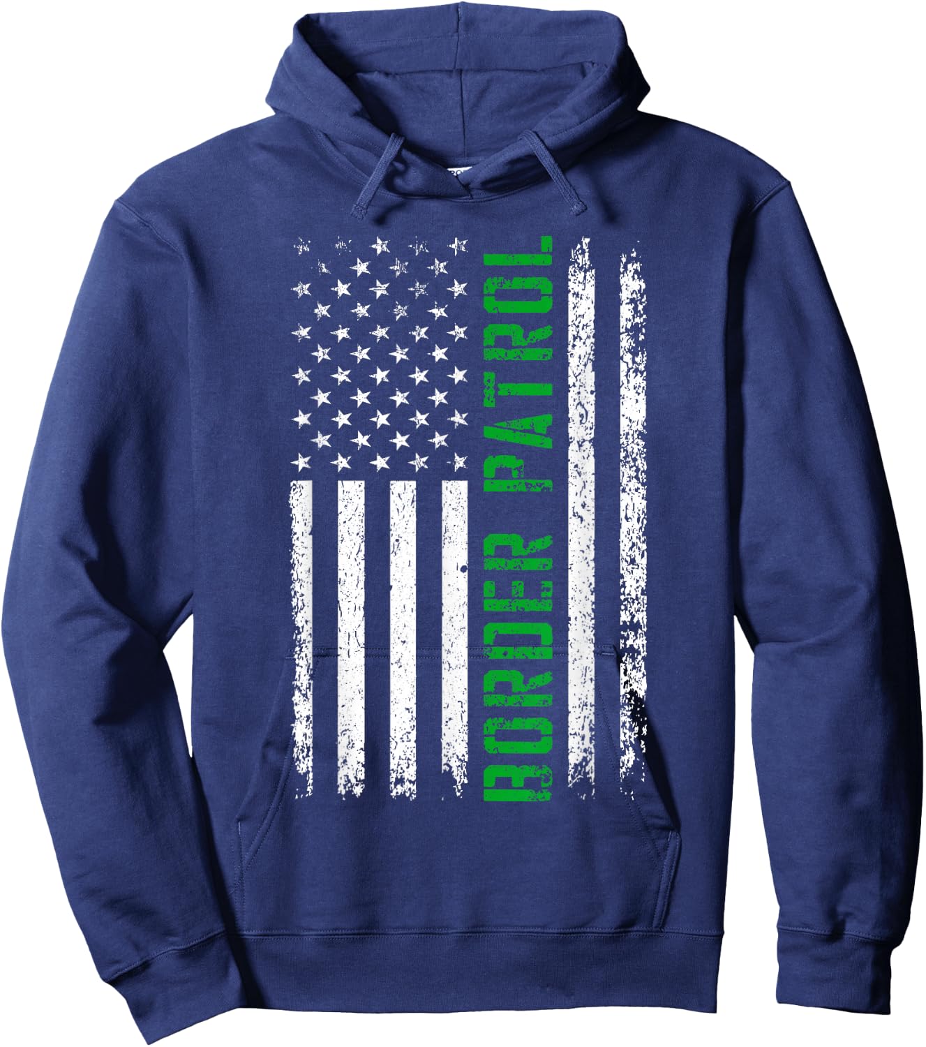 US Flag - Green Line - Border Patrol Hoodie - Hoodie | Navy