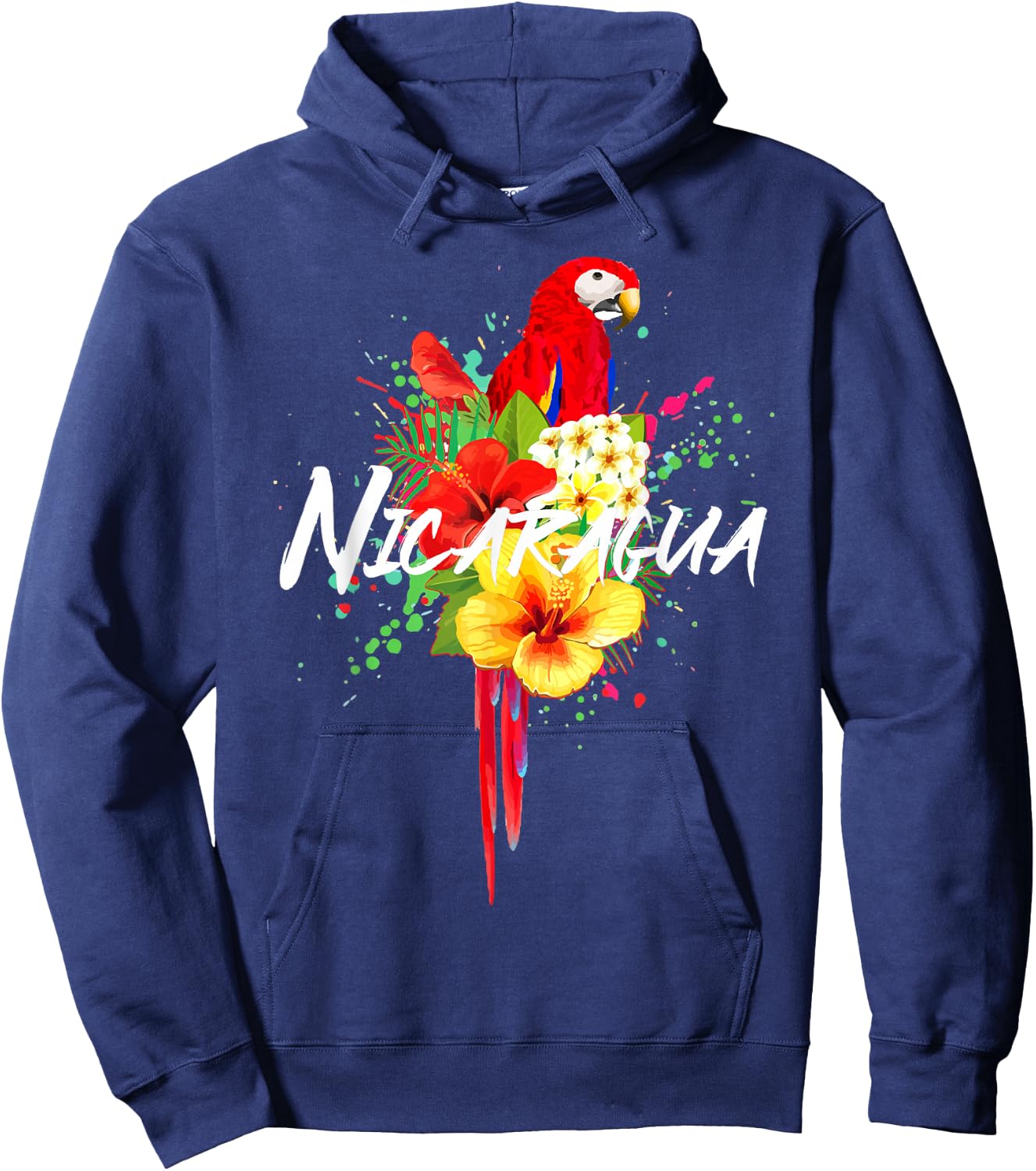 Nicaragua Parrot Colourful Nicaraguan Souvenir Hoodie - Hoodie | Navy