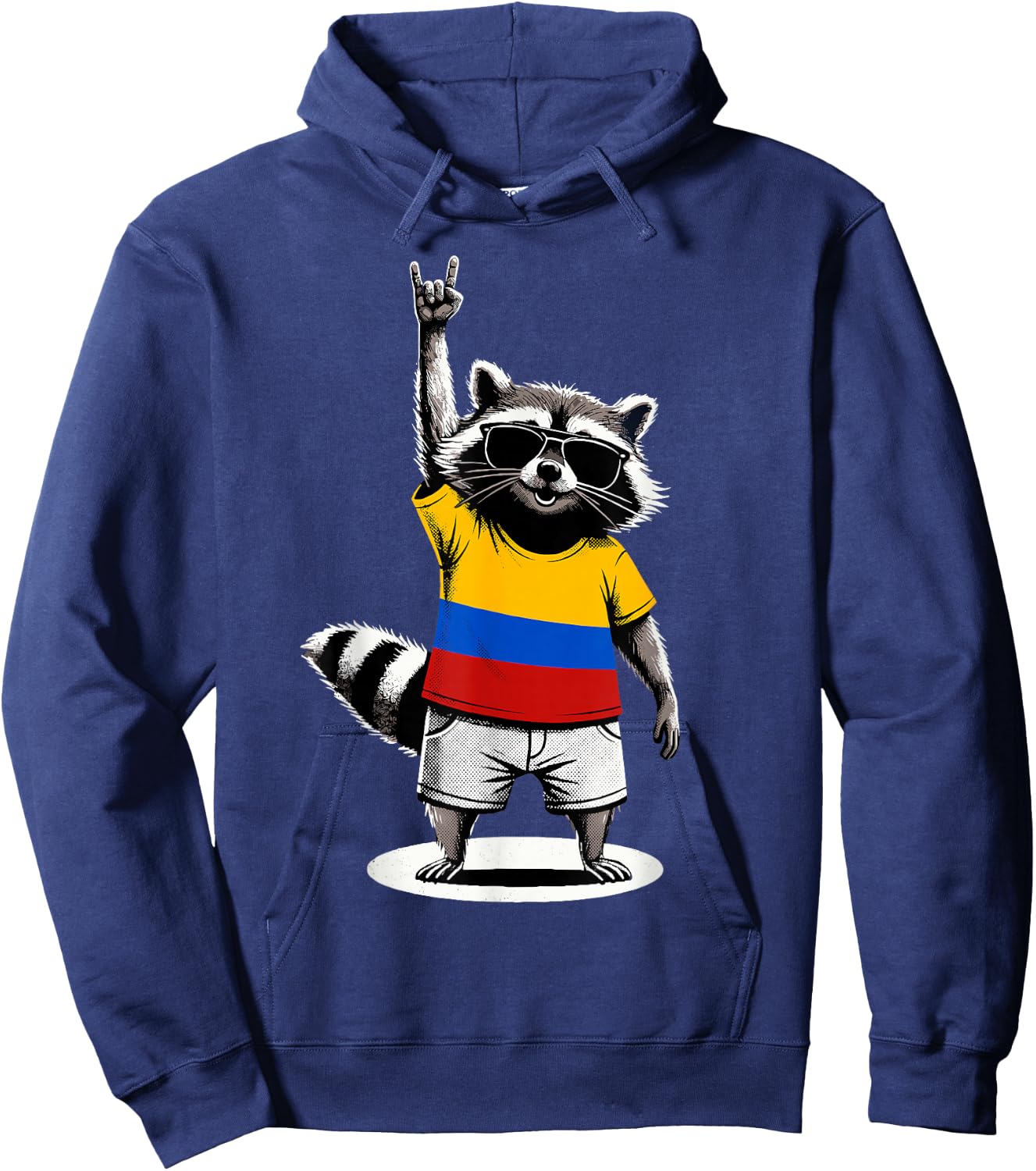 Colombian Flag Raccoon Funny Colombia Hoodie - Hoodie | Navy
