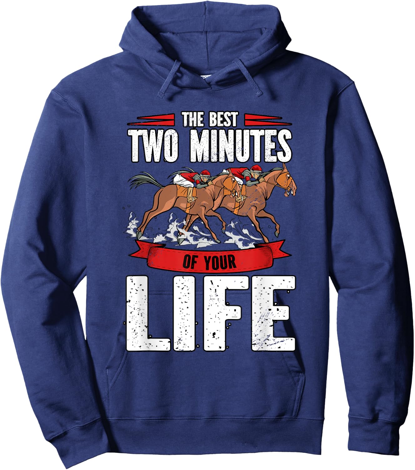 Horse Racing Hoodie - Hoodie | Navy