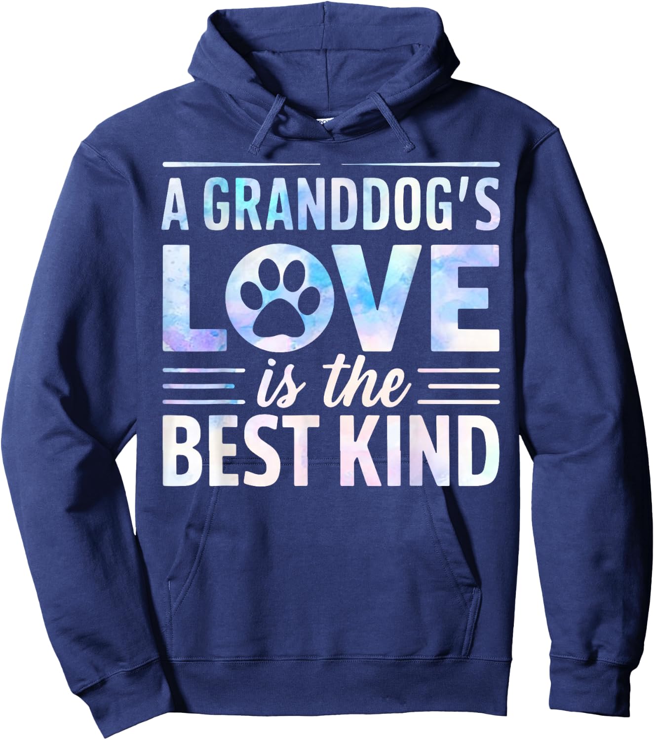 A Granddogs Love is the best kind Dog Grandpa Hoodie - Hoodie | Navy