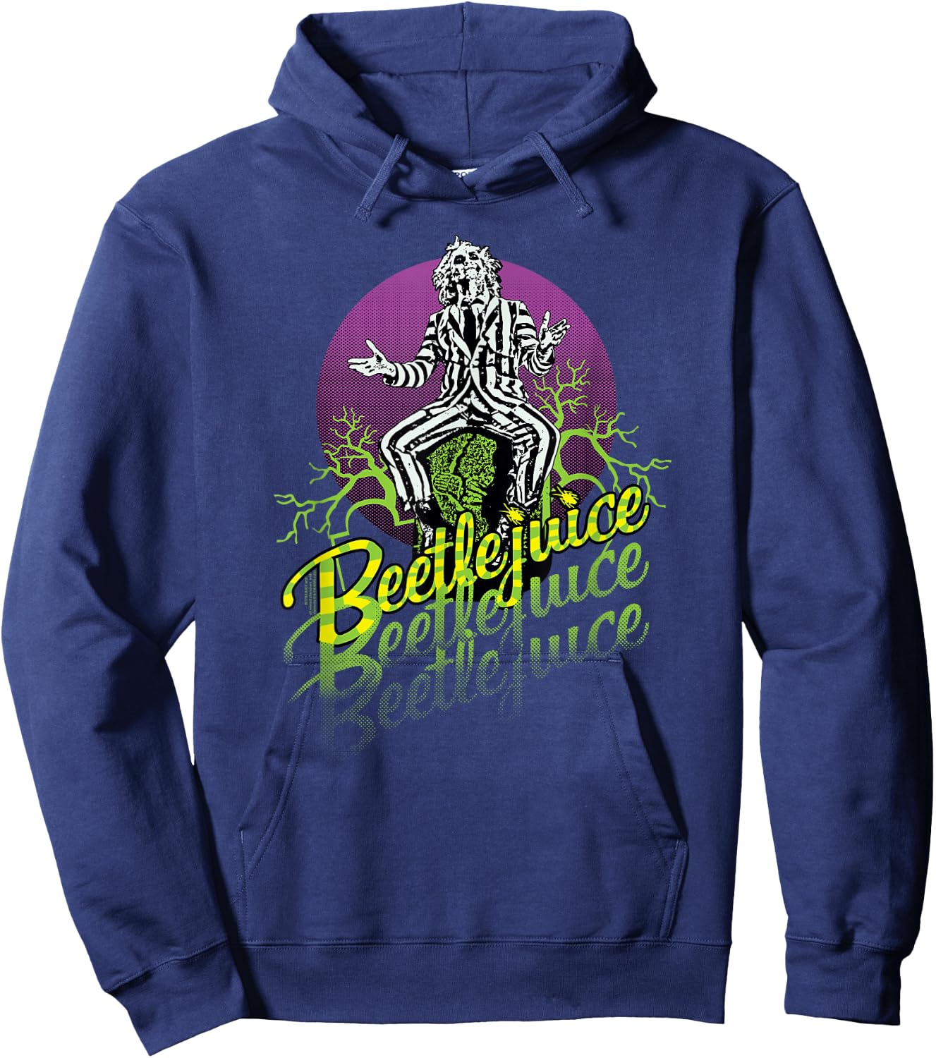 Beetlejuice Purple Circle , black, s Hoodie - Hoodie | Navy