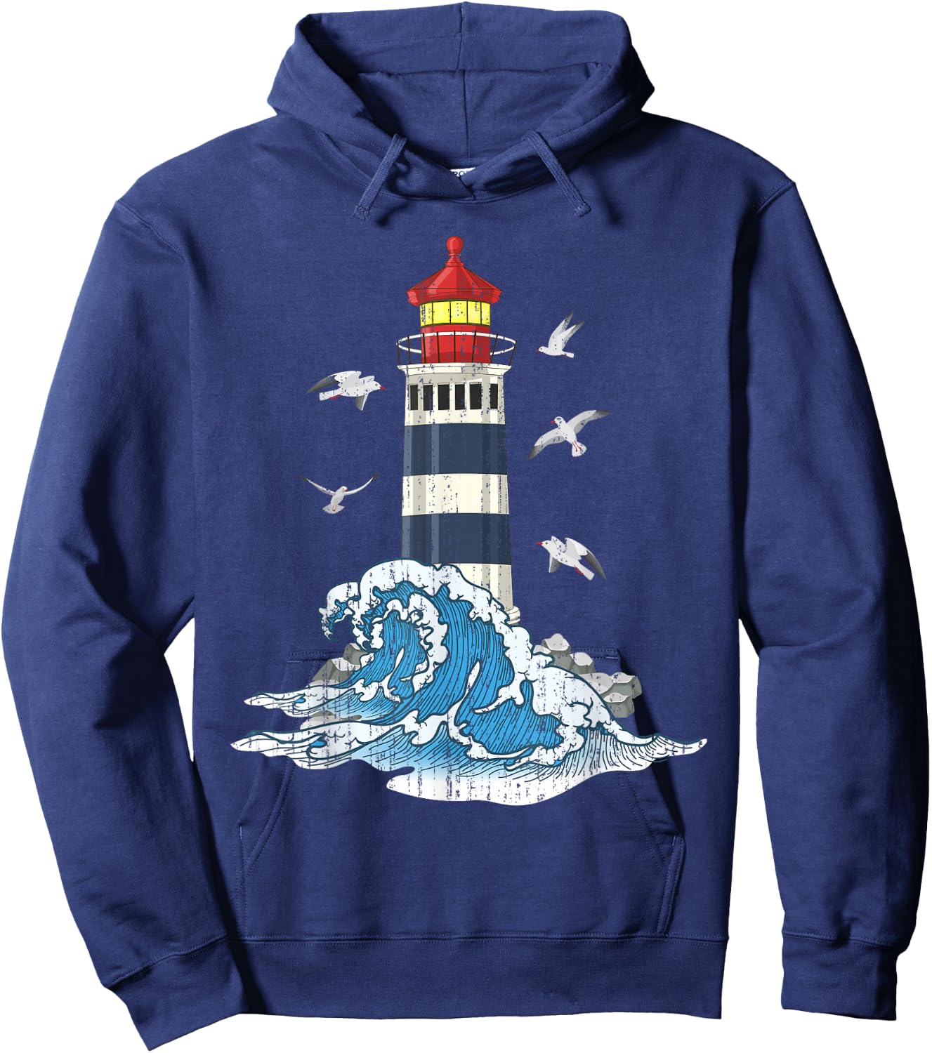 Ozean Möwen Meer Wellen Leuchtturm Hoodie - Hoodie | Navy